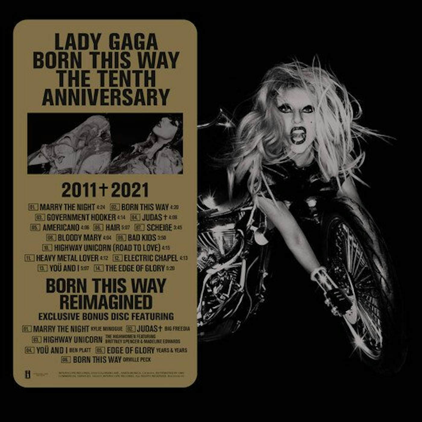 Lady Gaga BORN THIS WAY THE TENTH ANNIVERSARY (3 LP) Vinyl Record