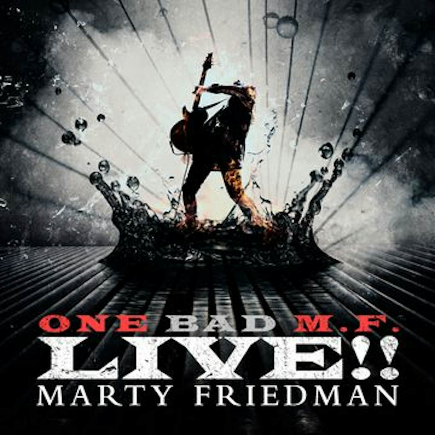 Marty Friedman ONE BAD M.F. LIVE!! (BLACK SPARKLE ON CLEAR SPLATTER) Vinyl Record