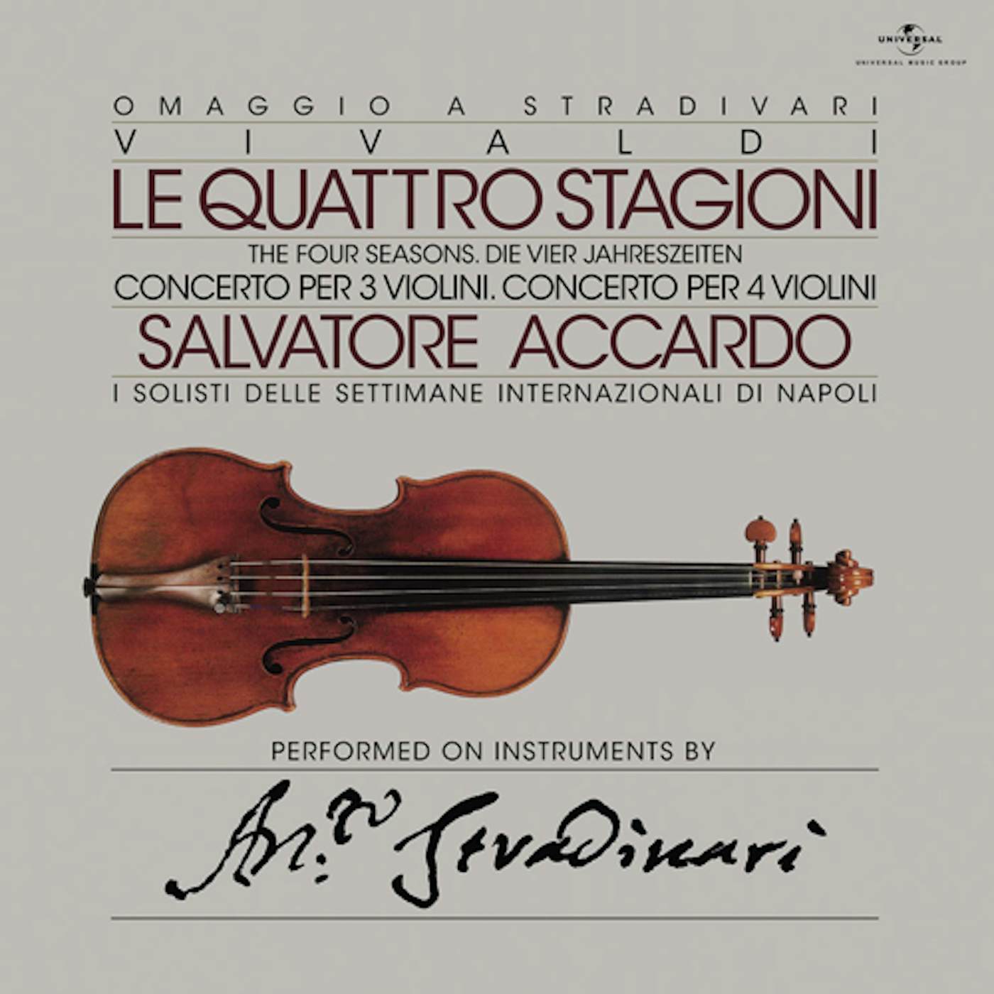 Salvatore Accardo Vivaldi: The Four Seasons (Le Quattro Stagioni): A Tribute to Stradivari Vinyl Record