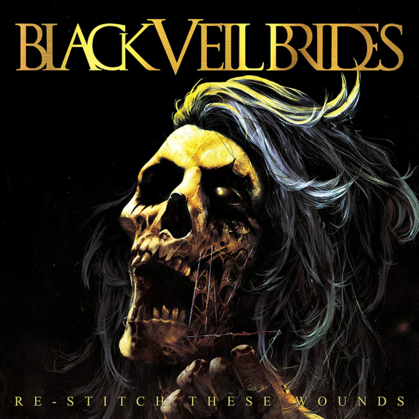 Black Veil Brides RE-STITCH THESE WOUNDS (ULTRA CLEAR W/ NEON YELLOW & BLACK SPLATTER VINYL) Vinyl Record