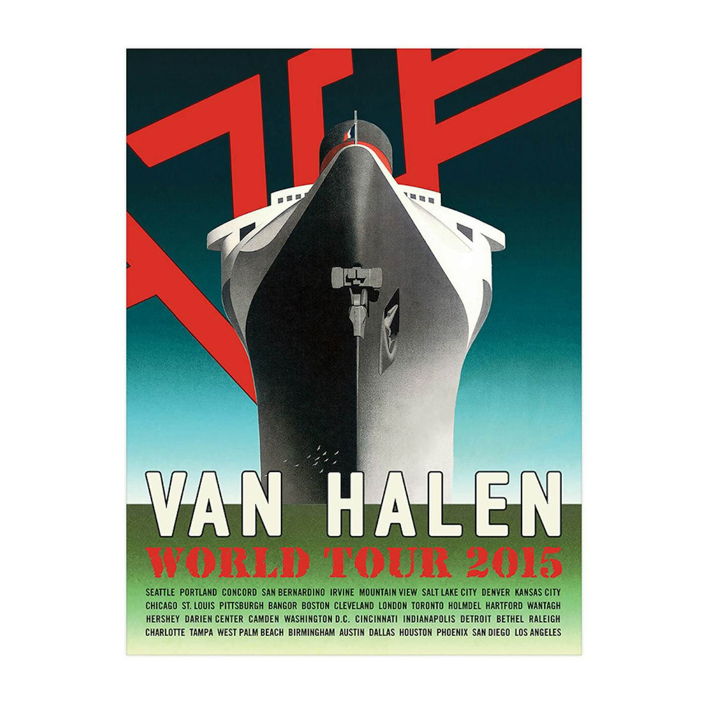Van Halen World Tour Ship Poster