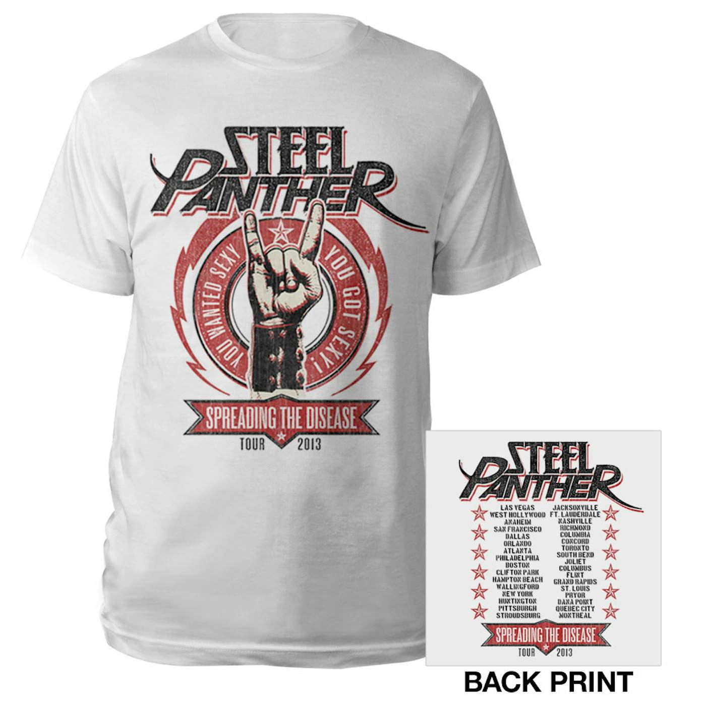 Steel Panther Spreading the Disease Tour 2013 Shirt