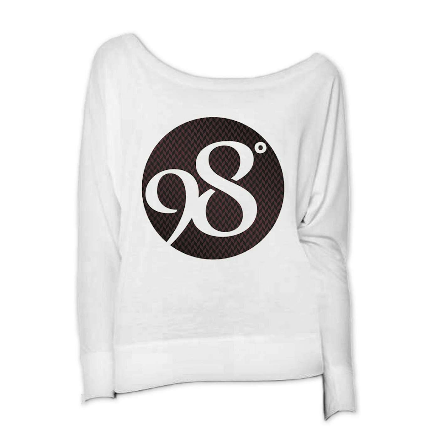 98 Degrees Weave Logo Ladies Long Sleeve Scoop Neck