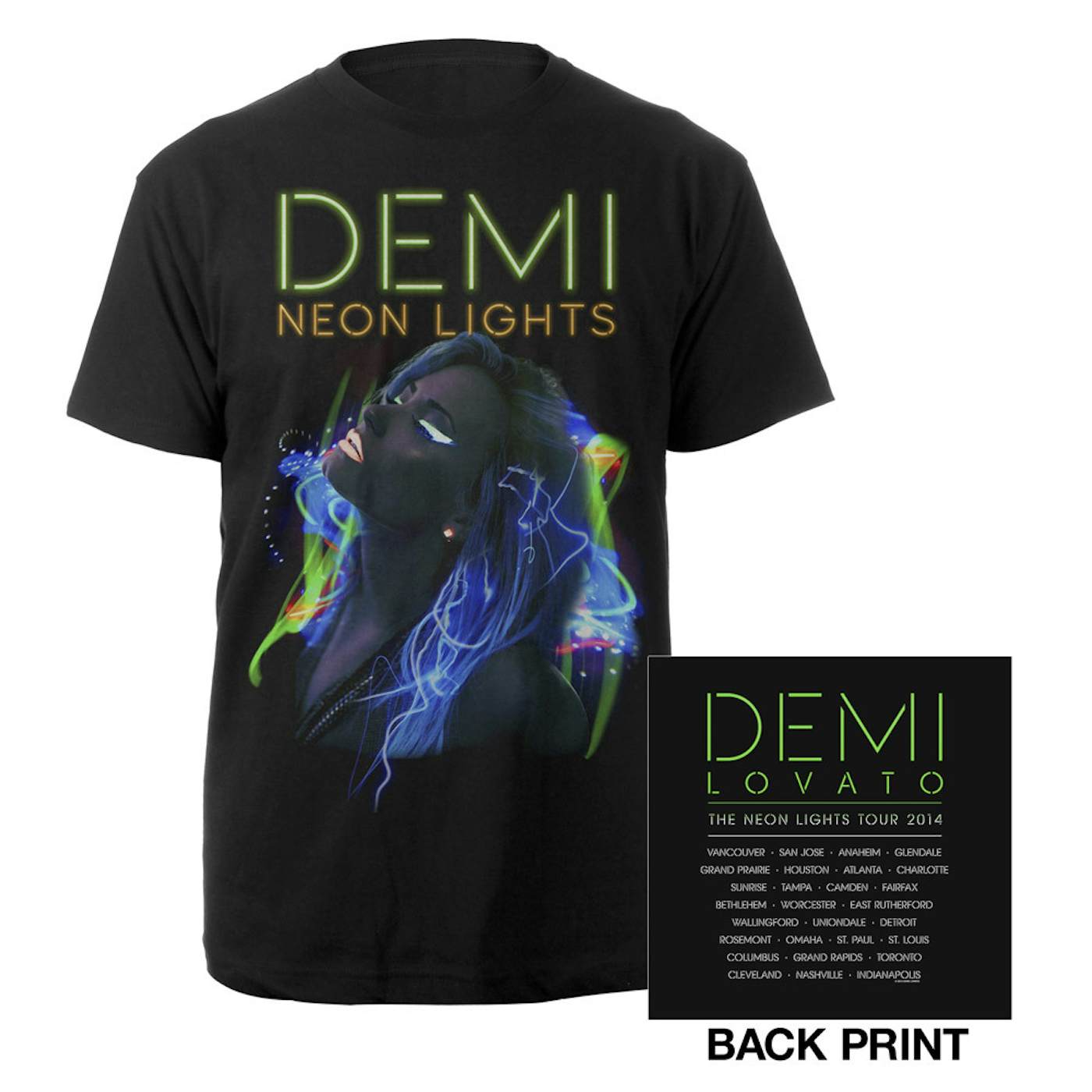 Demi Lovato Neon Lights Tour Shirt
