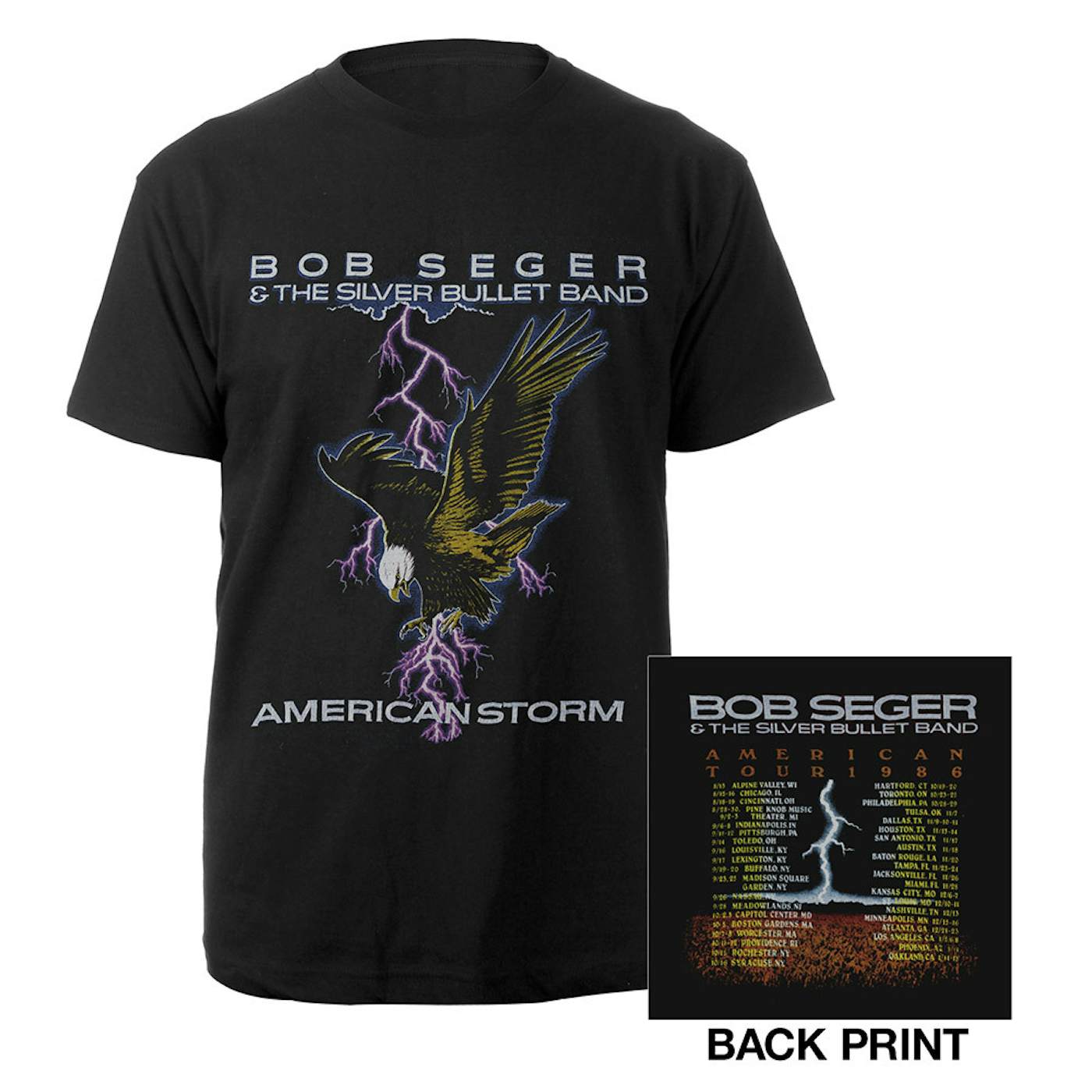 Bob Seger & The Silver Bullet Band American Storm Tour Shirt