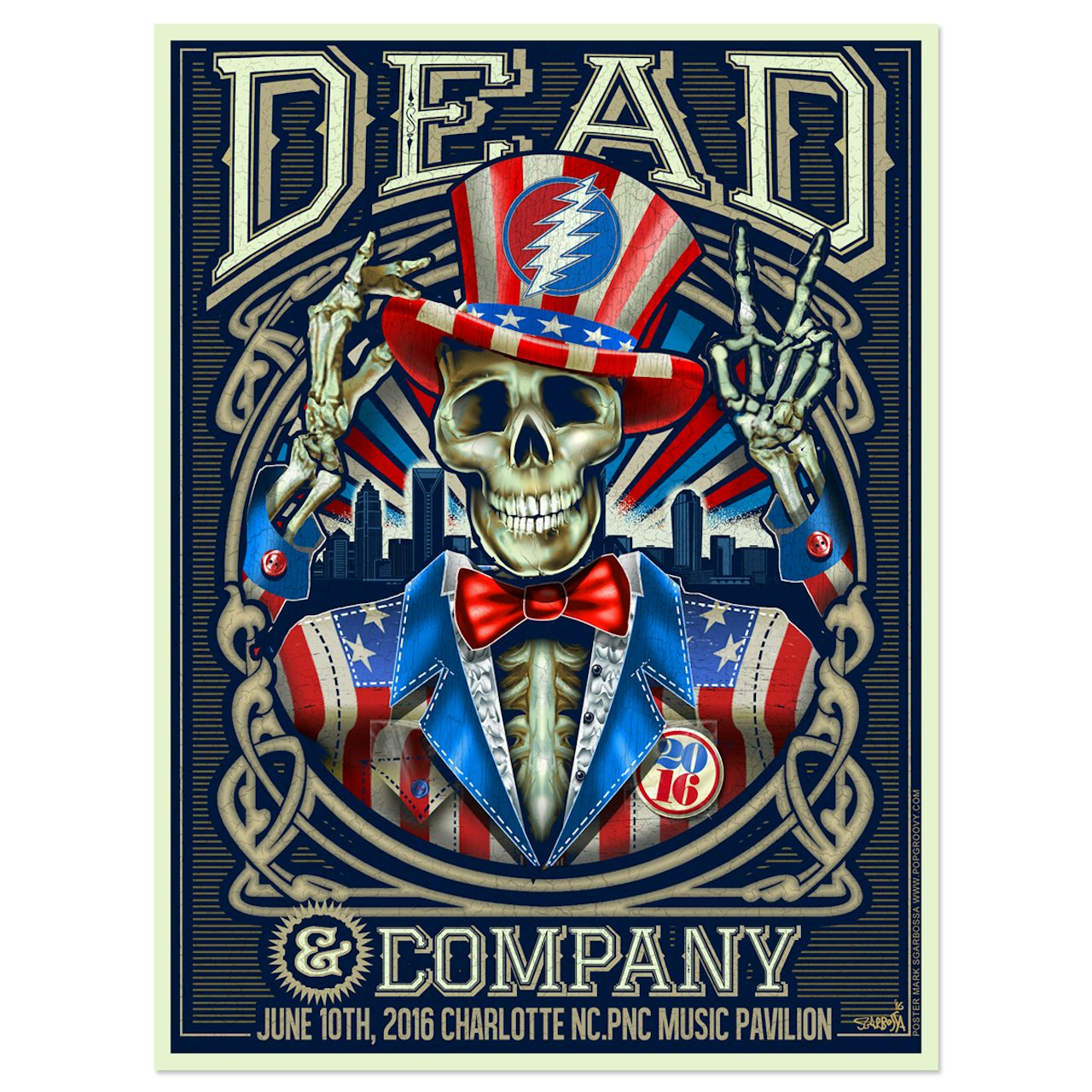 Dead & Company Charlotte, North Carolina Exclusive Event Poster