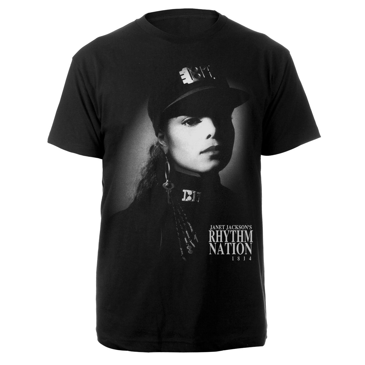 Maglietta Crop Top Ufficiale Janet Jackson Rhythm Nation – Donna, Bianca, Stampa Frontale, 60% Cotone 40% Poliestere