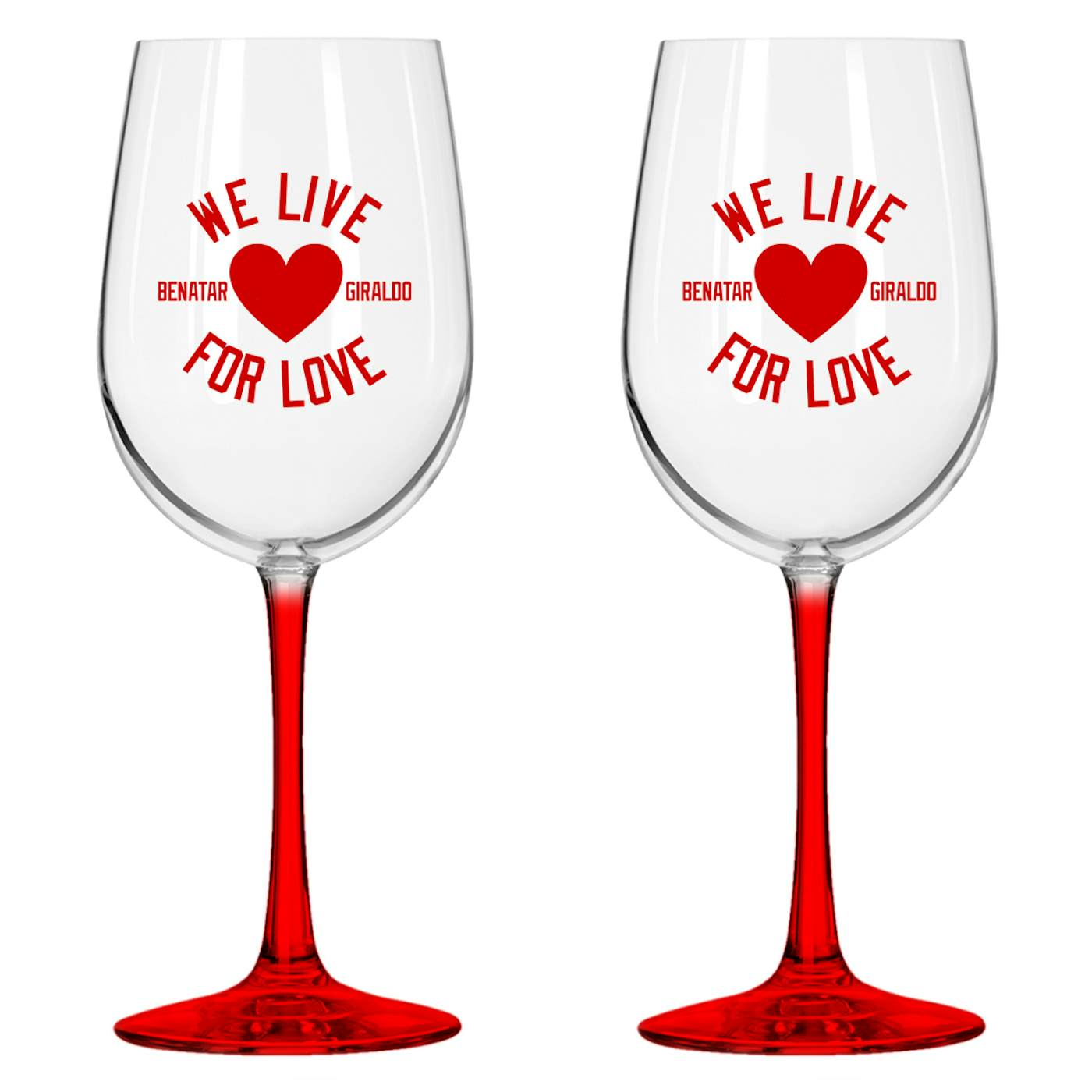 Pat Benatar We Live For Love Wine Glass Set