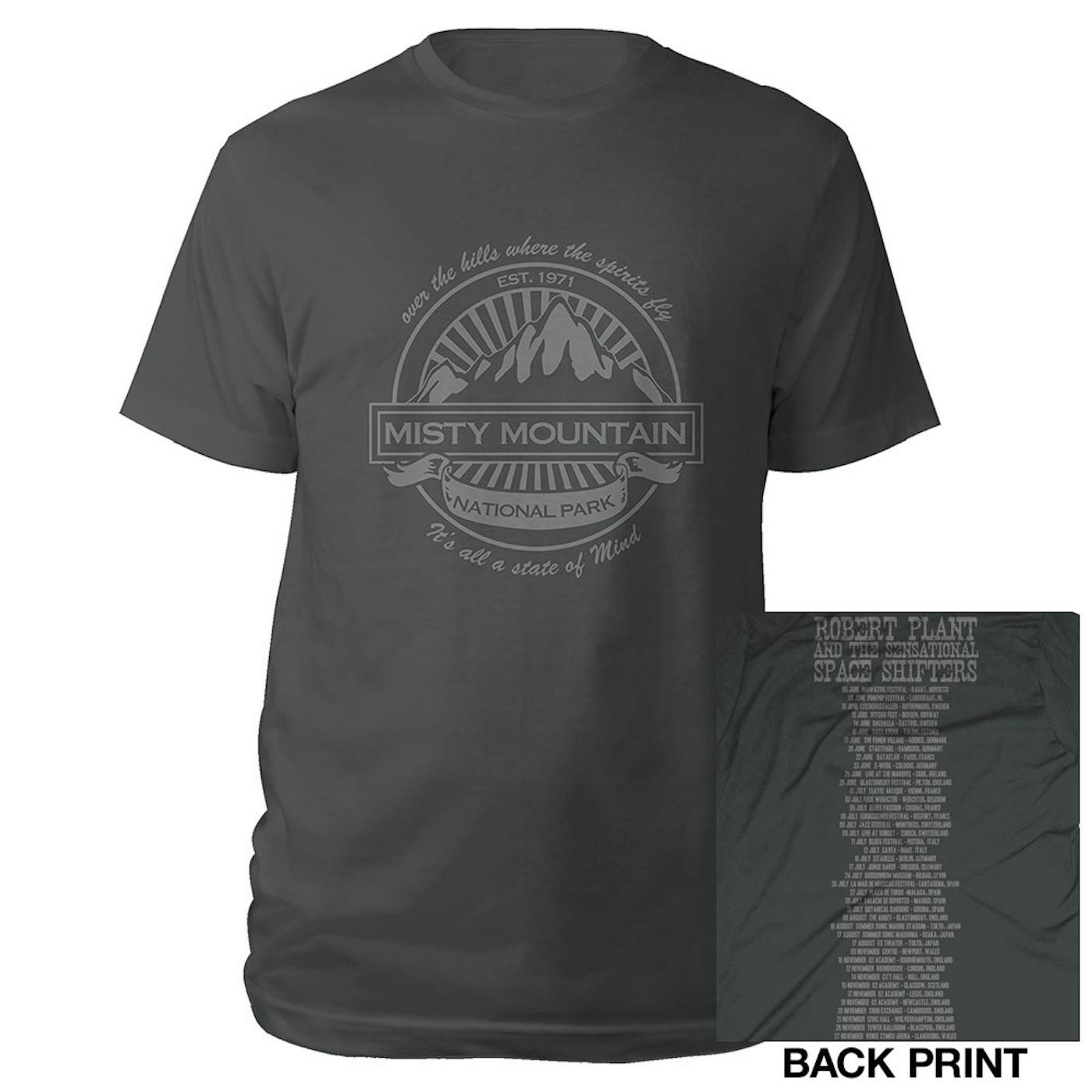Robert Plant Misty Mountain/Itin T-shirt