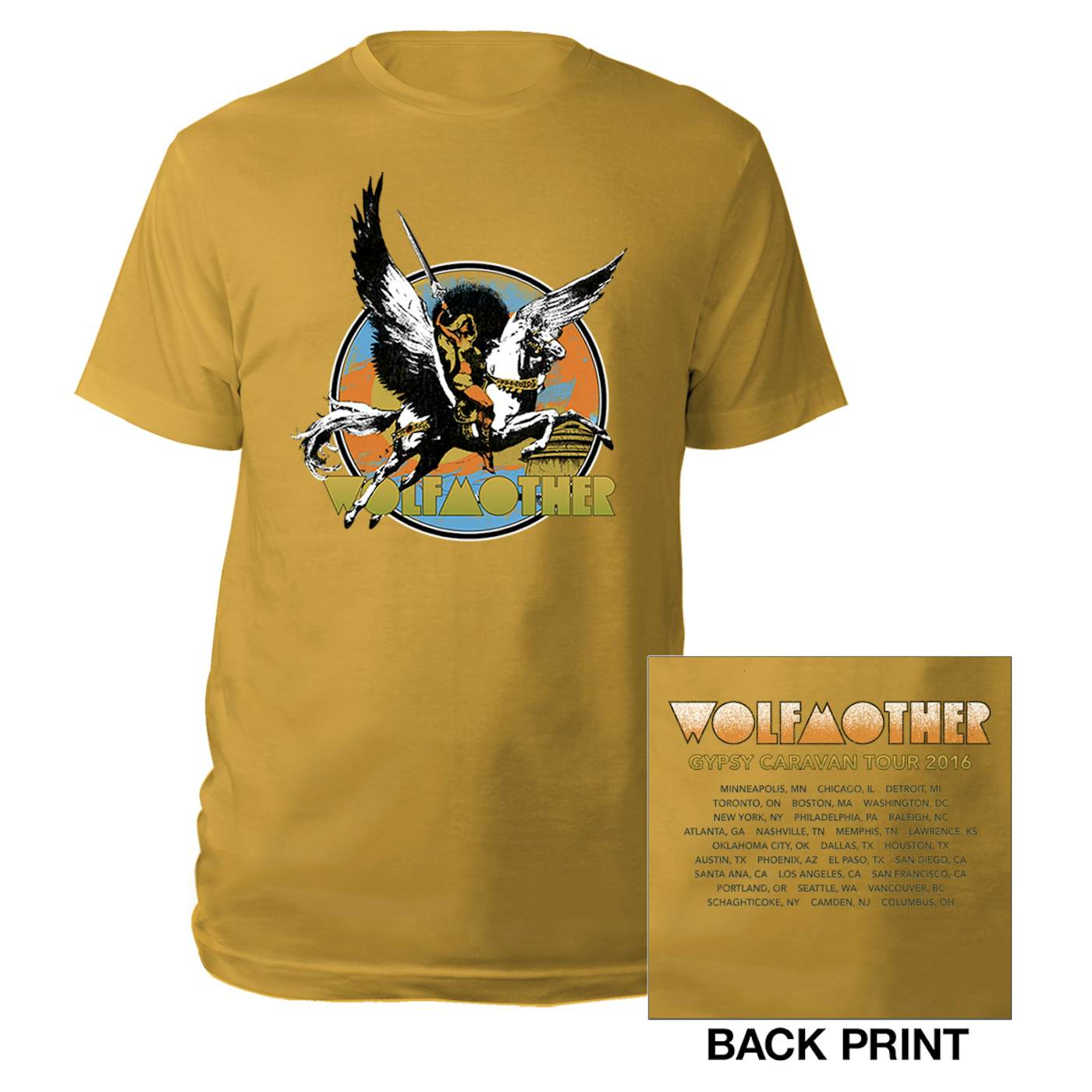 Wolfmother Pegasus Warrior US Itinerary Tee