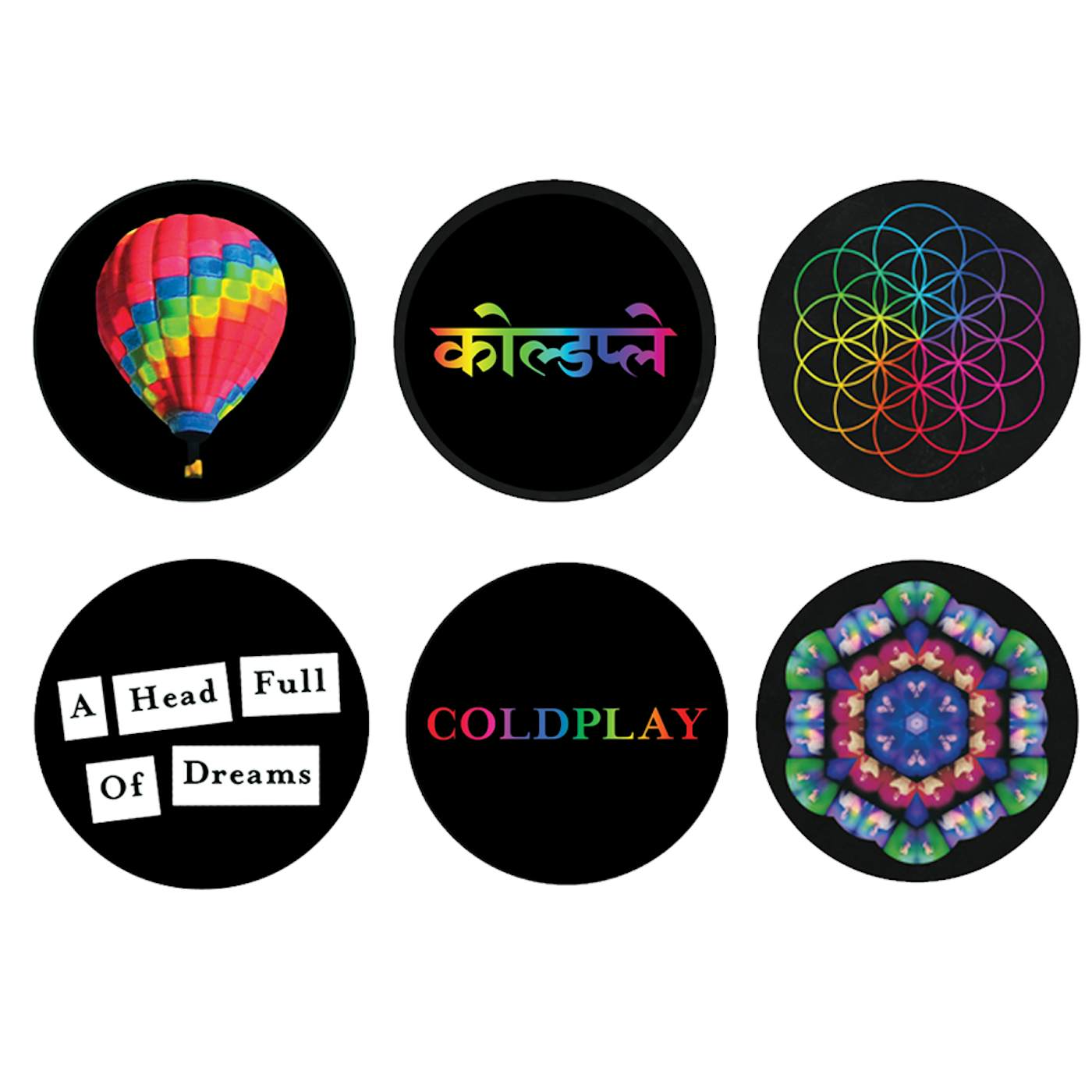 Coldplay A Head Full Of Badge Set