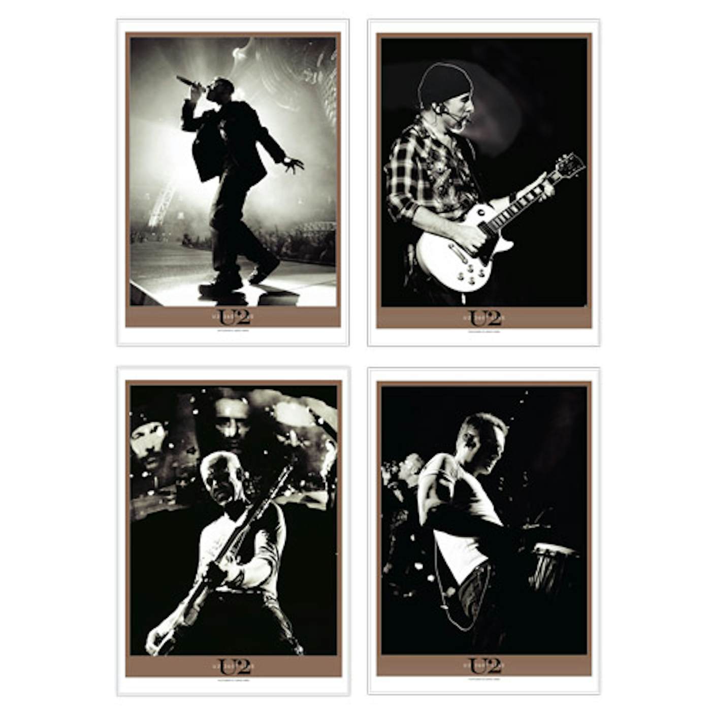 Set Of Four 'Live On U2 360'  Lithographs