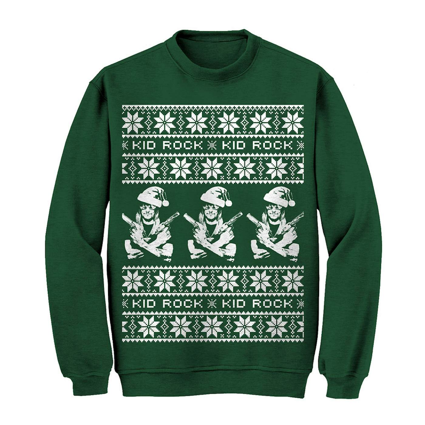 Kid Rock Guns Holiday Sweatshirt Green