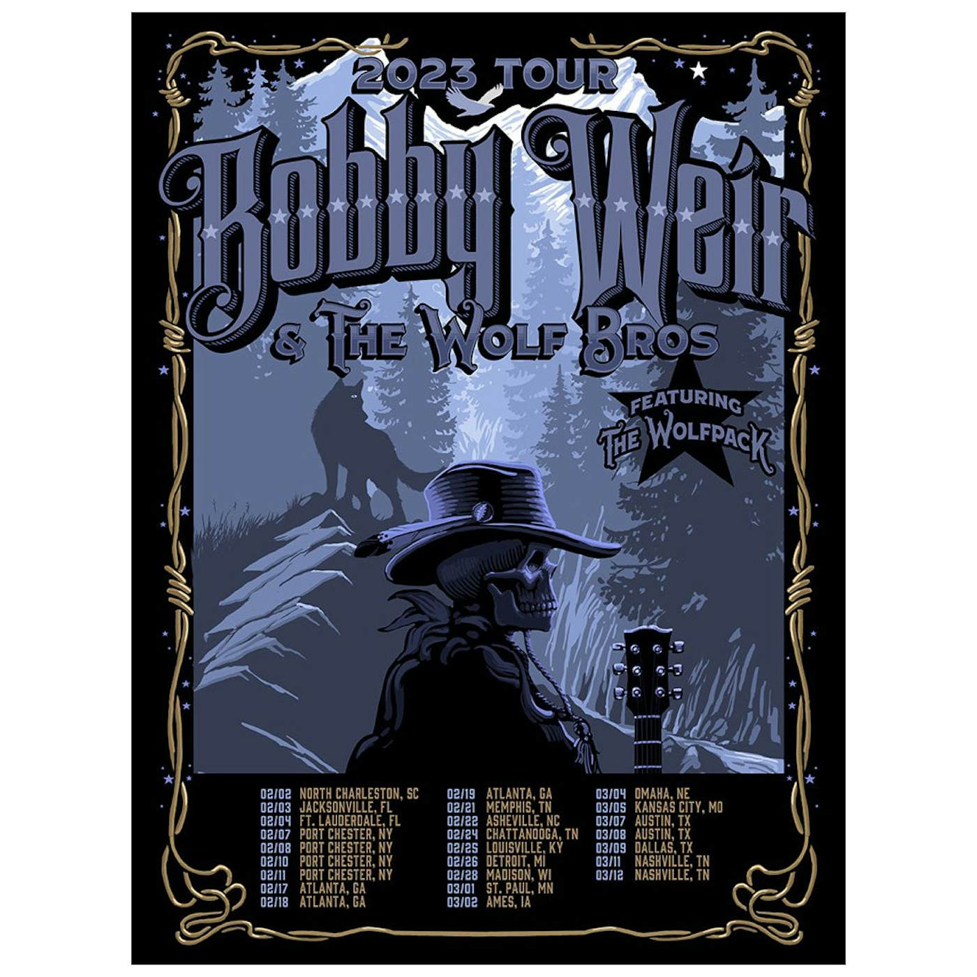 Bob Weir Bobby Weir & Wolf Bros 2023 Tour Poster