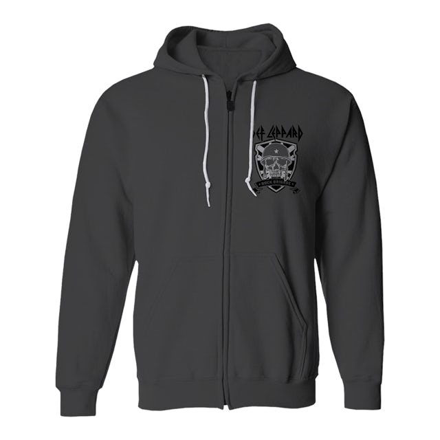 Def Leppard Stadium Tour 2022 Charcoal Zip-Up Hoodie