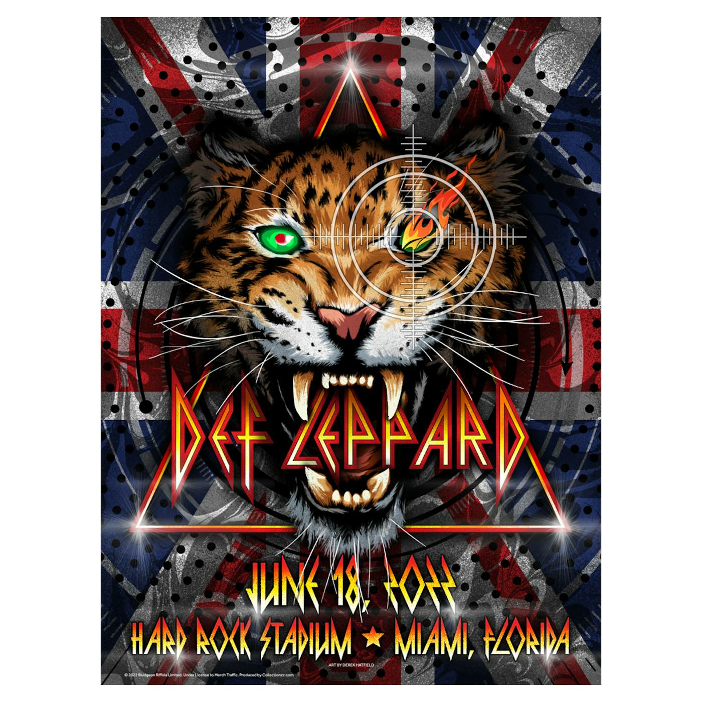 Def Leppard - June 18, 2022 - Hard Rock Stadium - Miami, FL - Artist  Edition Stadium Tour Print