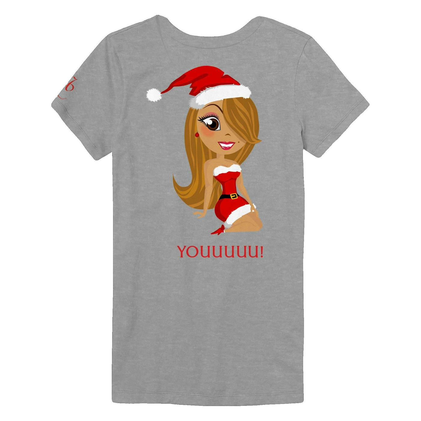 Mariah Carey All I Want For Christmas Is... Caricature Ladies Short Sleeve Tee
