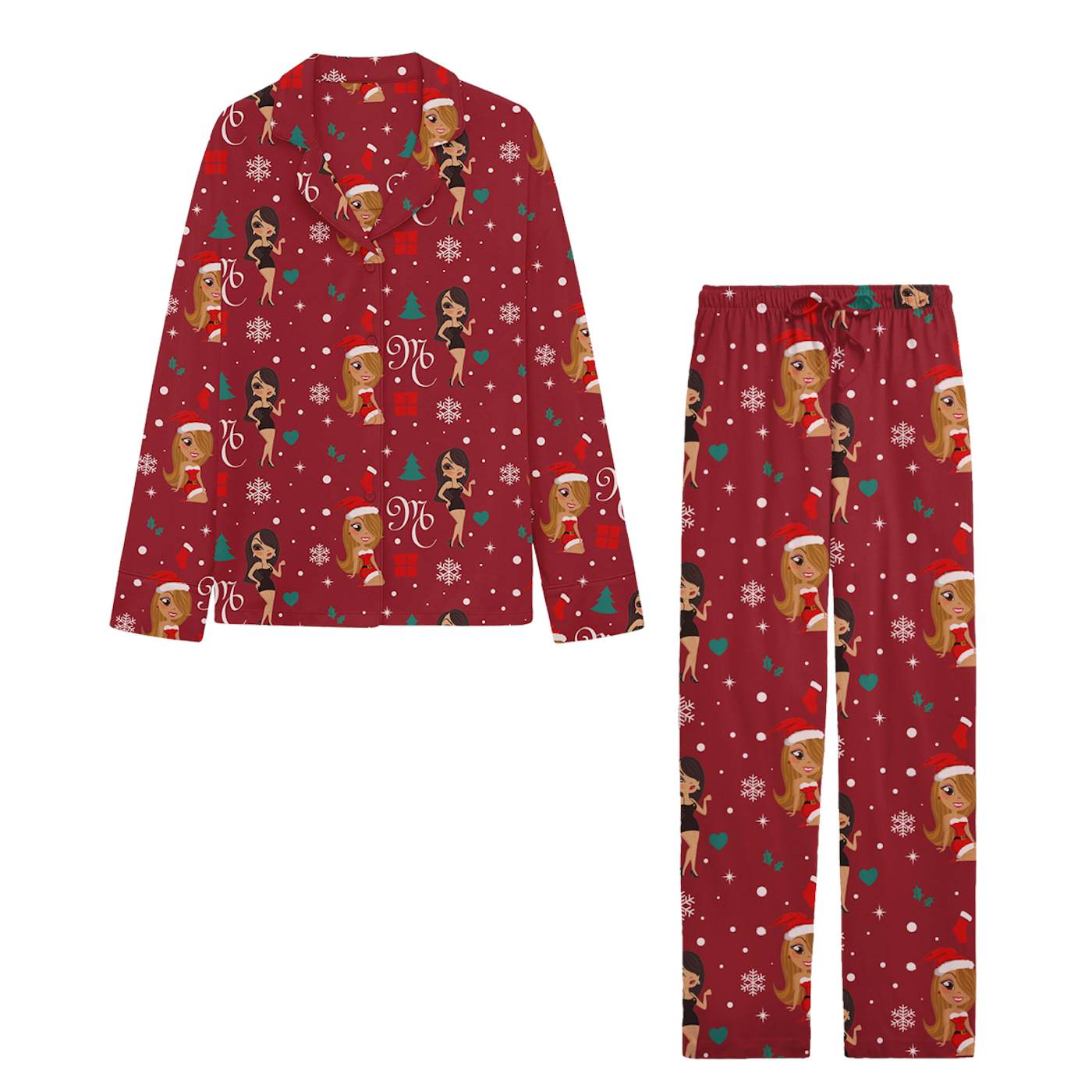 Mariah Carey Naughty and Nice Pajama Set - Red