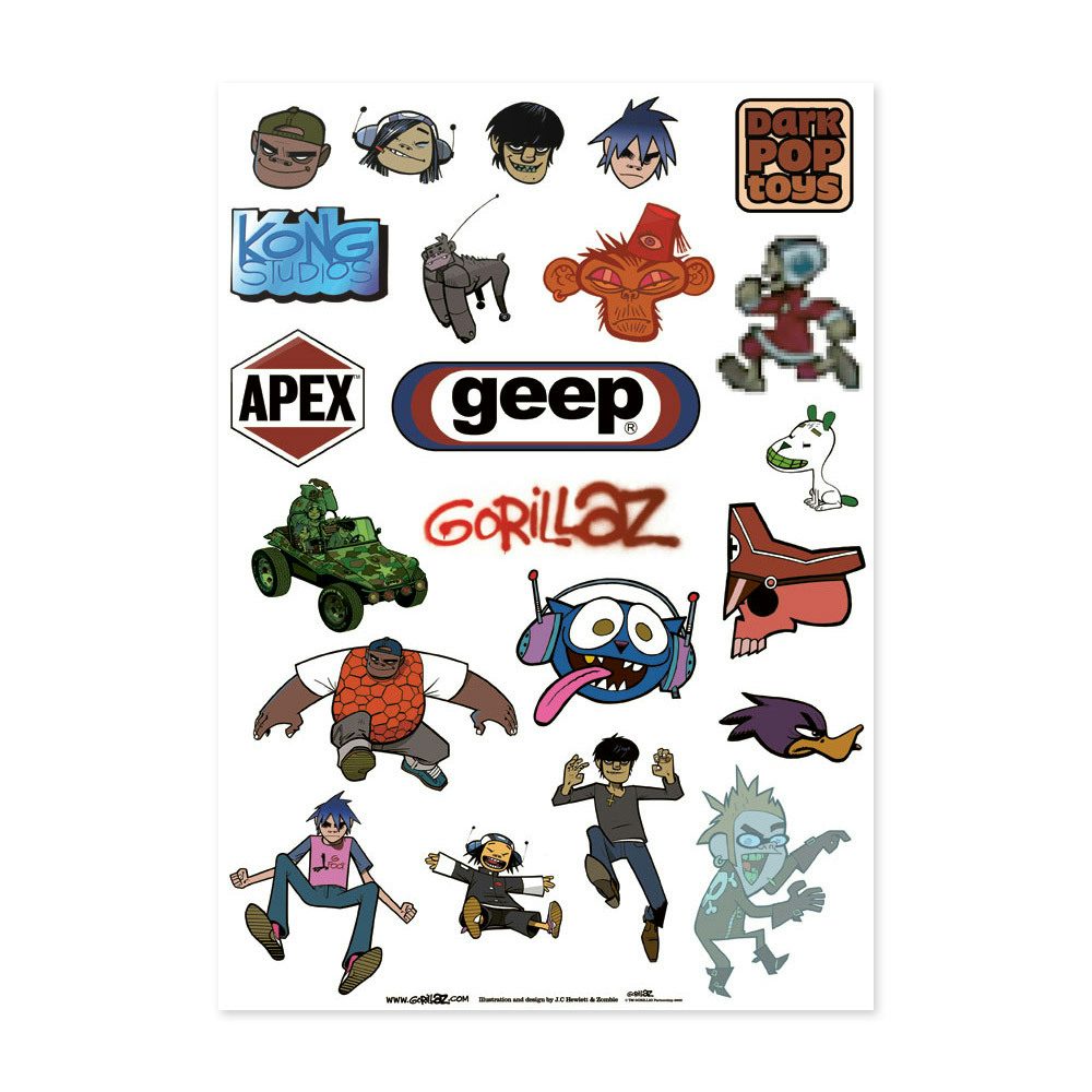 Gorillaz Sticker Sheet