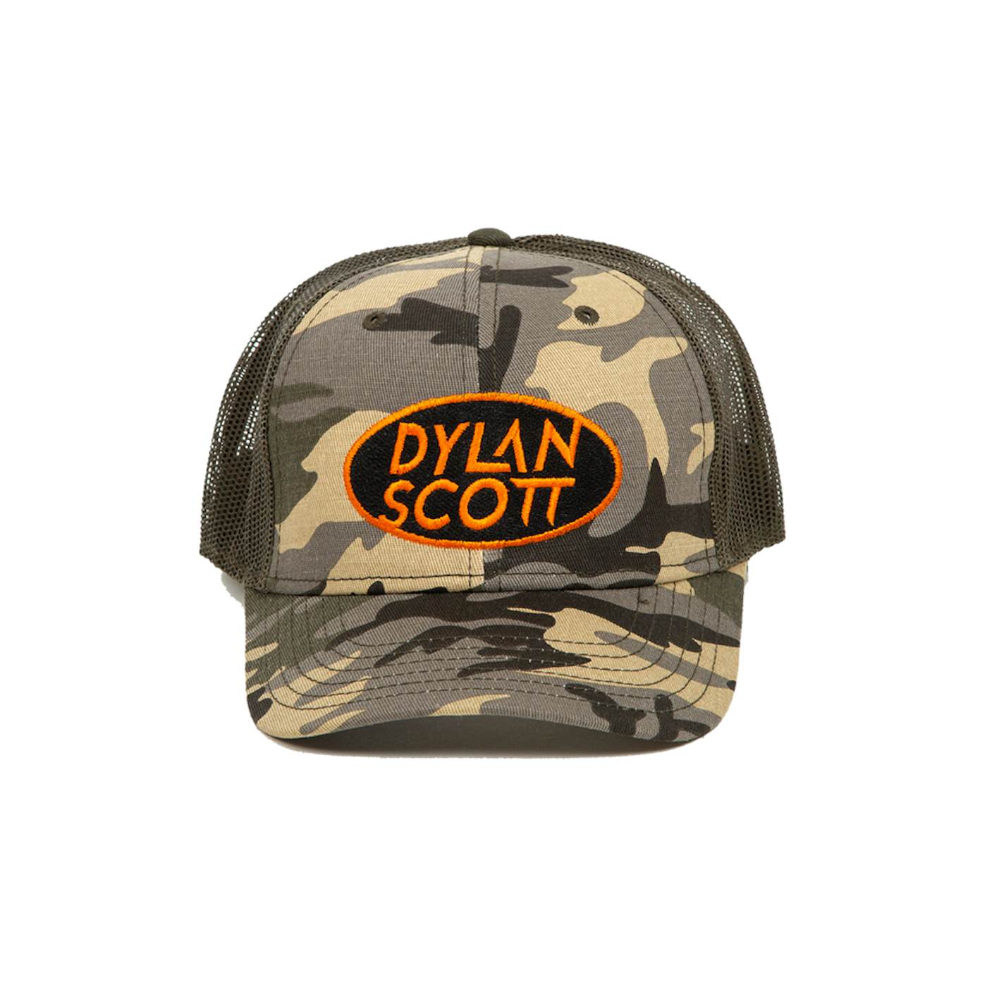Dylan Scott Logo Hat - Camo w/ Orange Logo