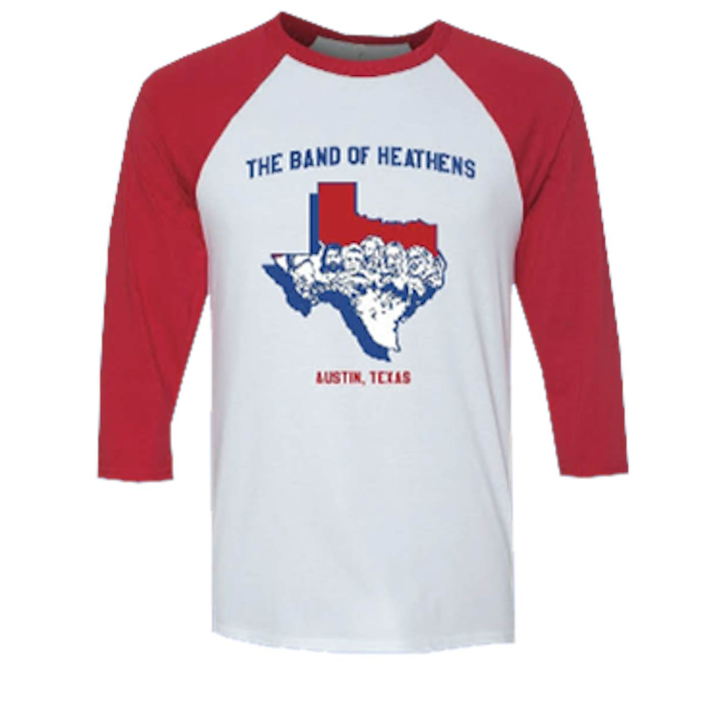 The Band Of Heathens Austin, TX Baseball T-shirt - Red/White
