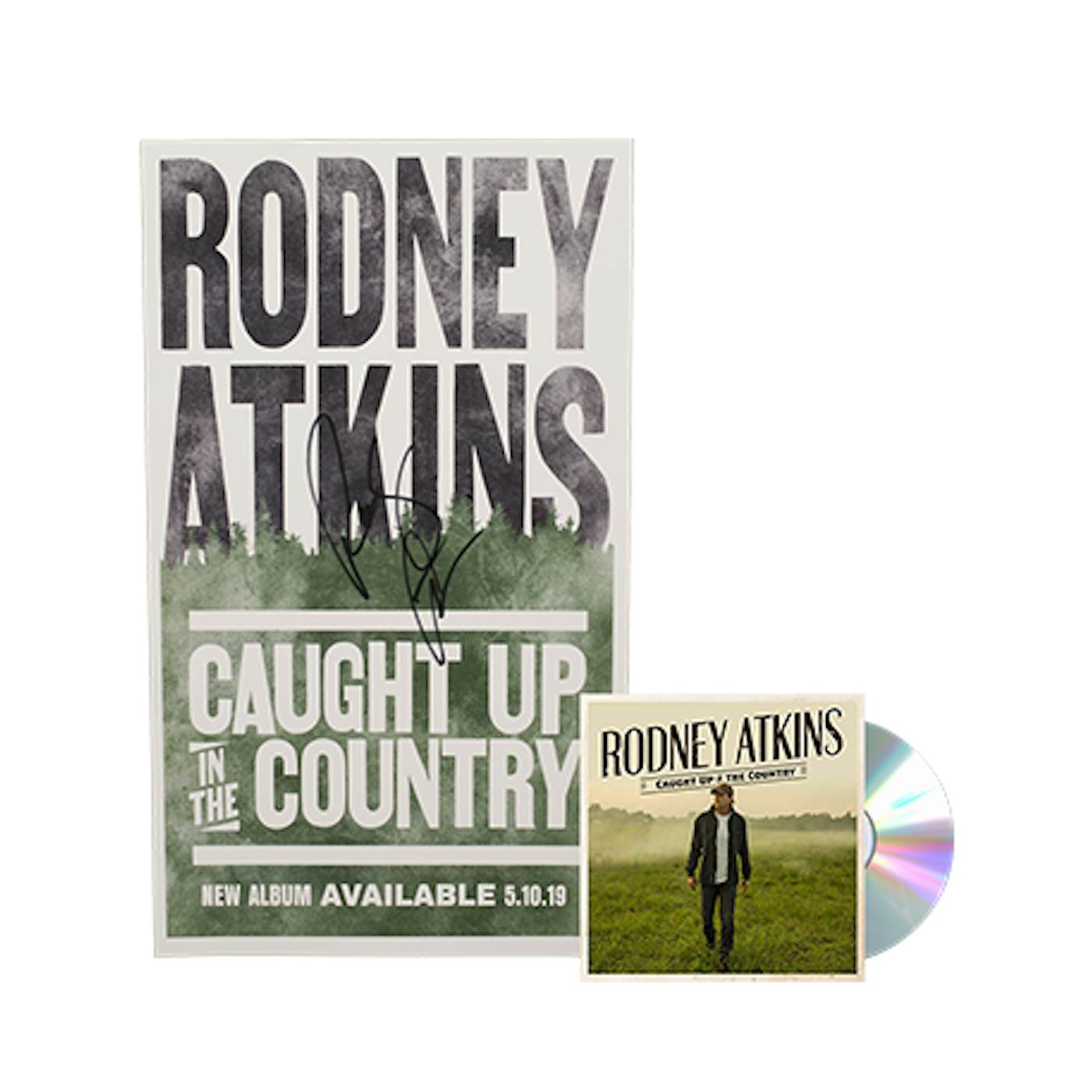 Rodney Atkins Caught Up In The Country CD & Signed Poster