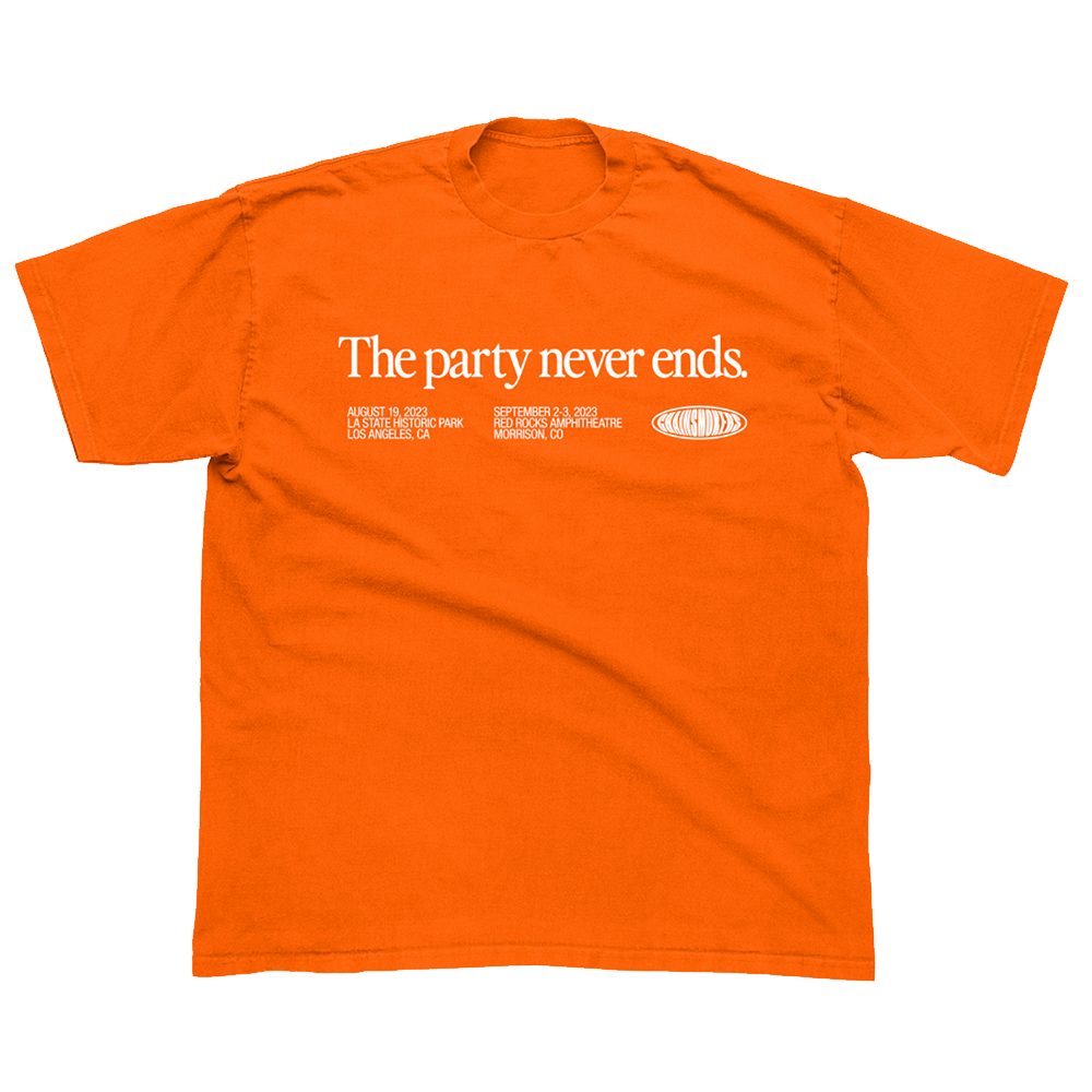 The Chainsmokers The Party Never Ends Orange Tee