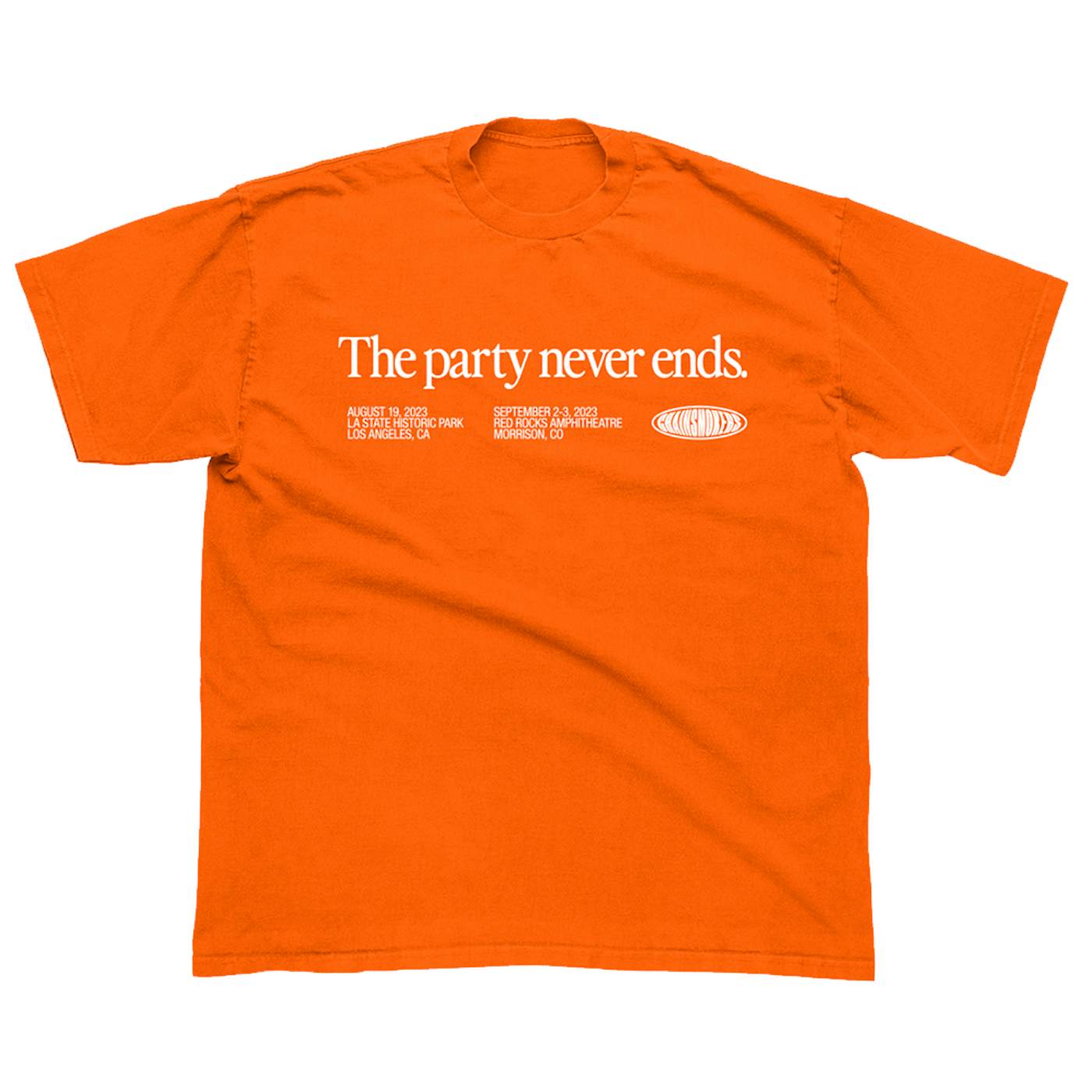 The Chainsmokers The Party Never Ends Orange Tee
