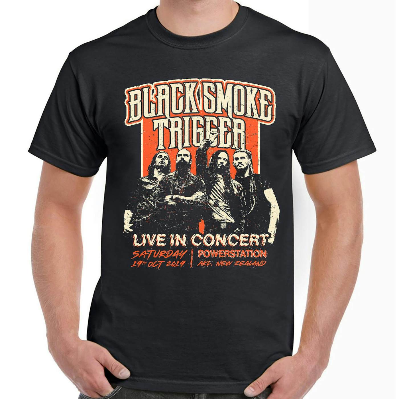 Black Smoke Trigger - Retro Live In Concert Shirt - Orange/Cream