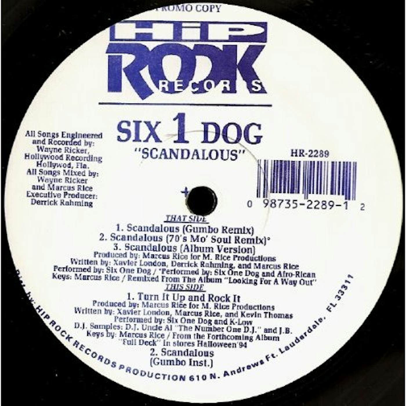 Six One Dog & City Boys SCANDALOUS Vinyl Record