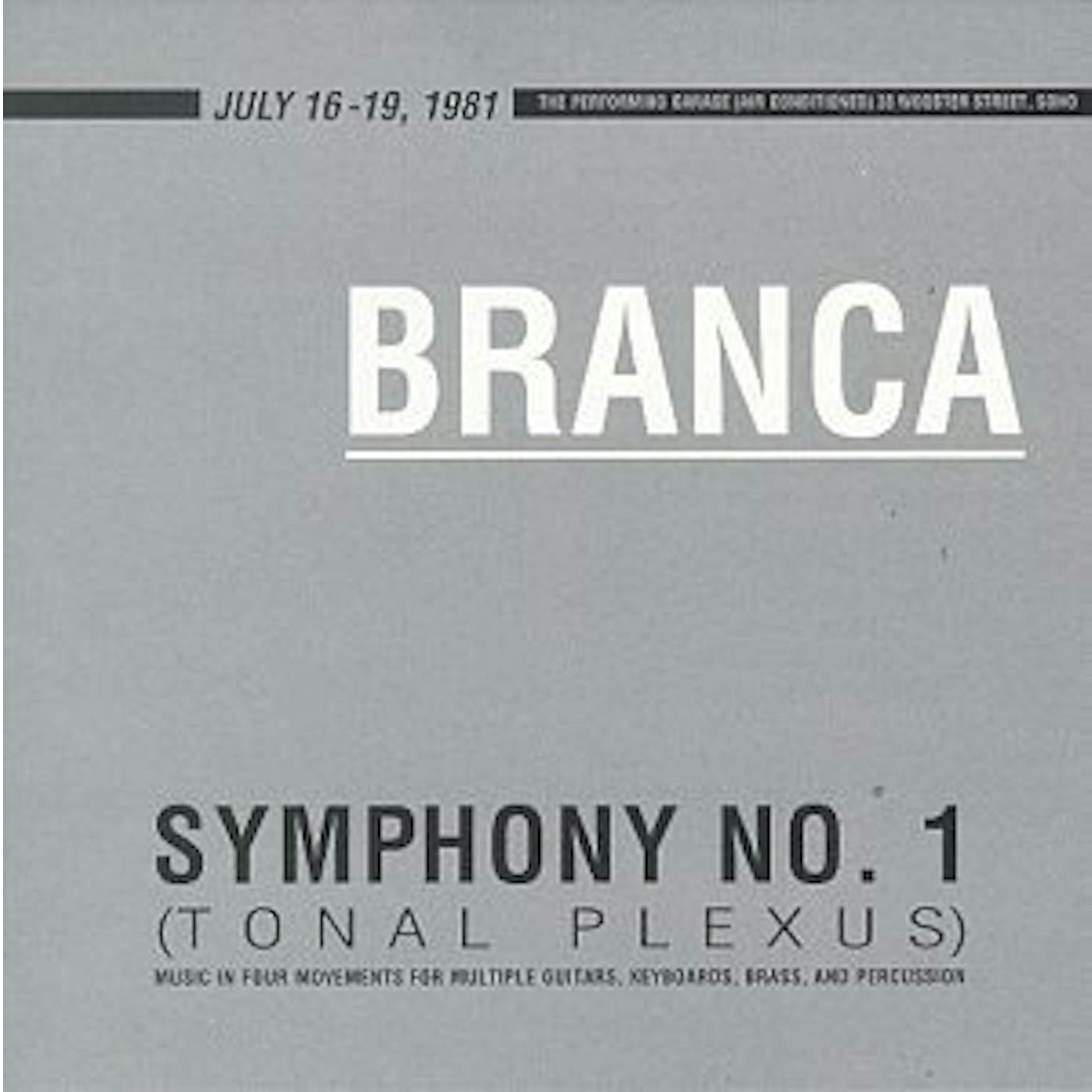 Glenn Branca SYMPHONY 1 (TONAL PLEXUS) CD