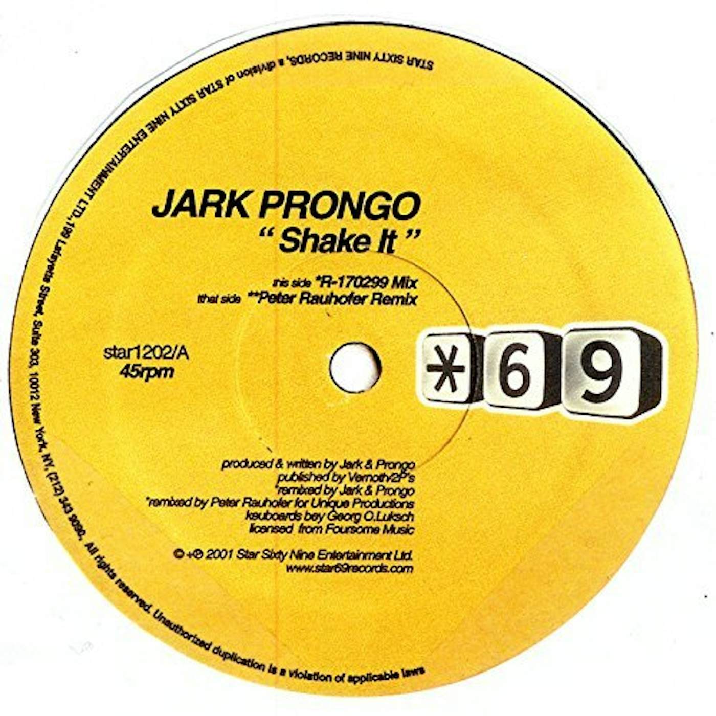 Jark Prongo Shake It Vinyl Record