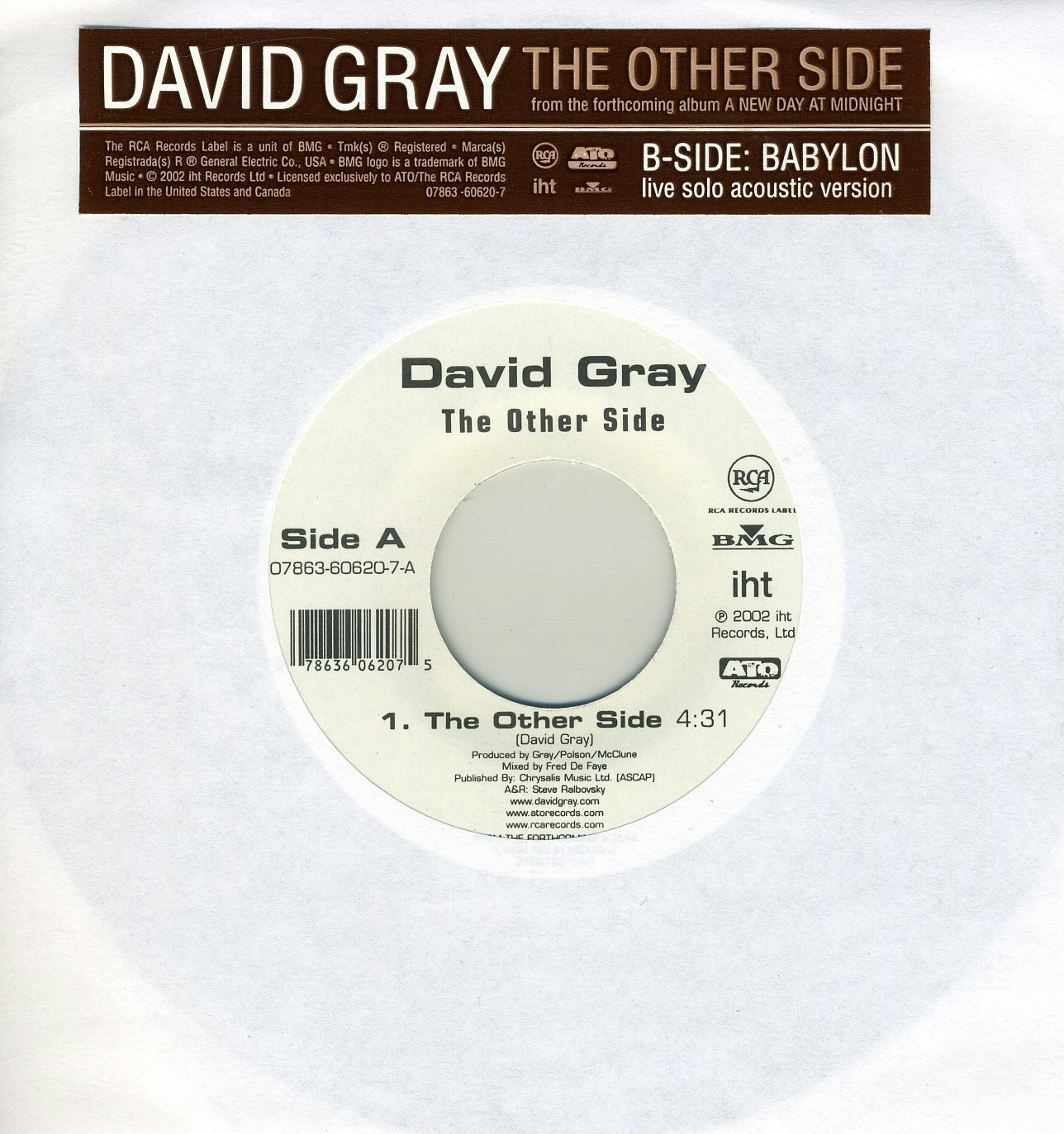 David Gray OTHER SIDE BABYLON LIVE AT JOE S PUB Vinyl Record