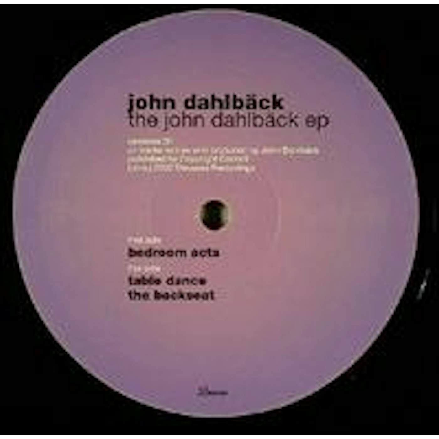 John Dahlbäck JOHN DAHLBACK EP Vinyl Record