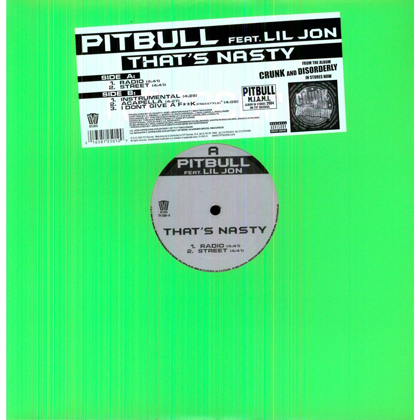 Pitbull THAT'S NASTY Vinyl Record