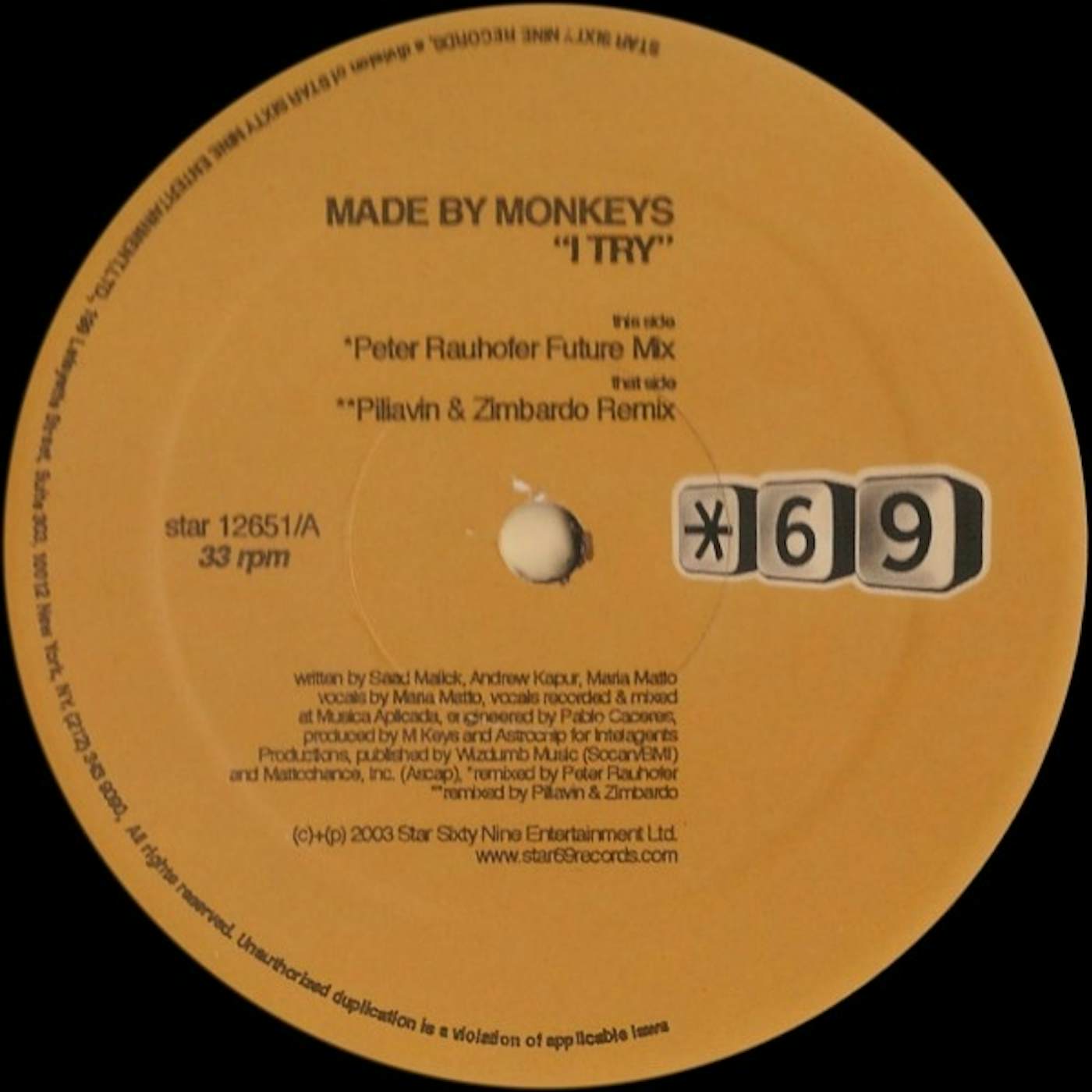 Made By Monkeys I Try Vinyl Record