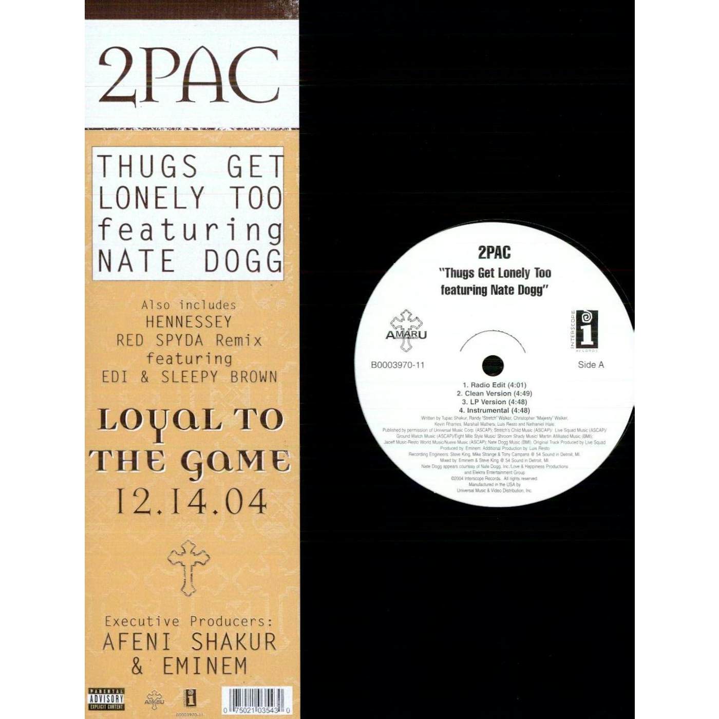 Tupac THUGS GET LONELY TOO (X4) Vinyl Record