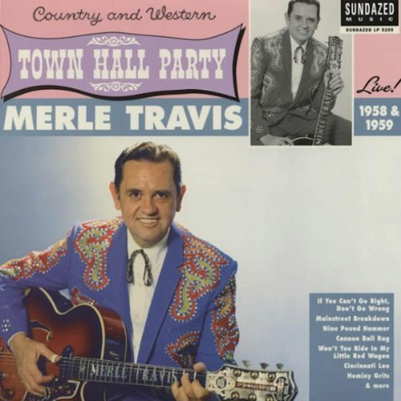 Merle Travis LIVE AT TOWN HALL PARTY 1958 & 1959 Vinyl Record