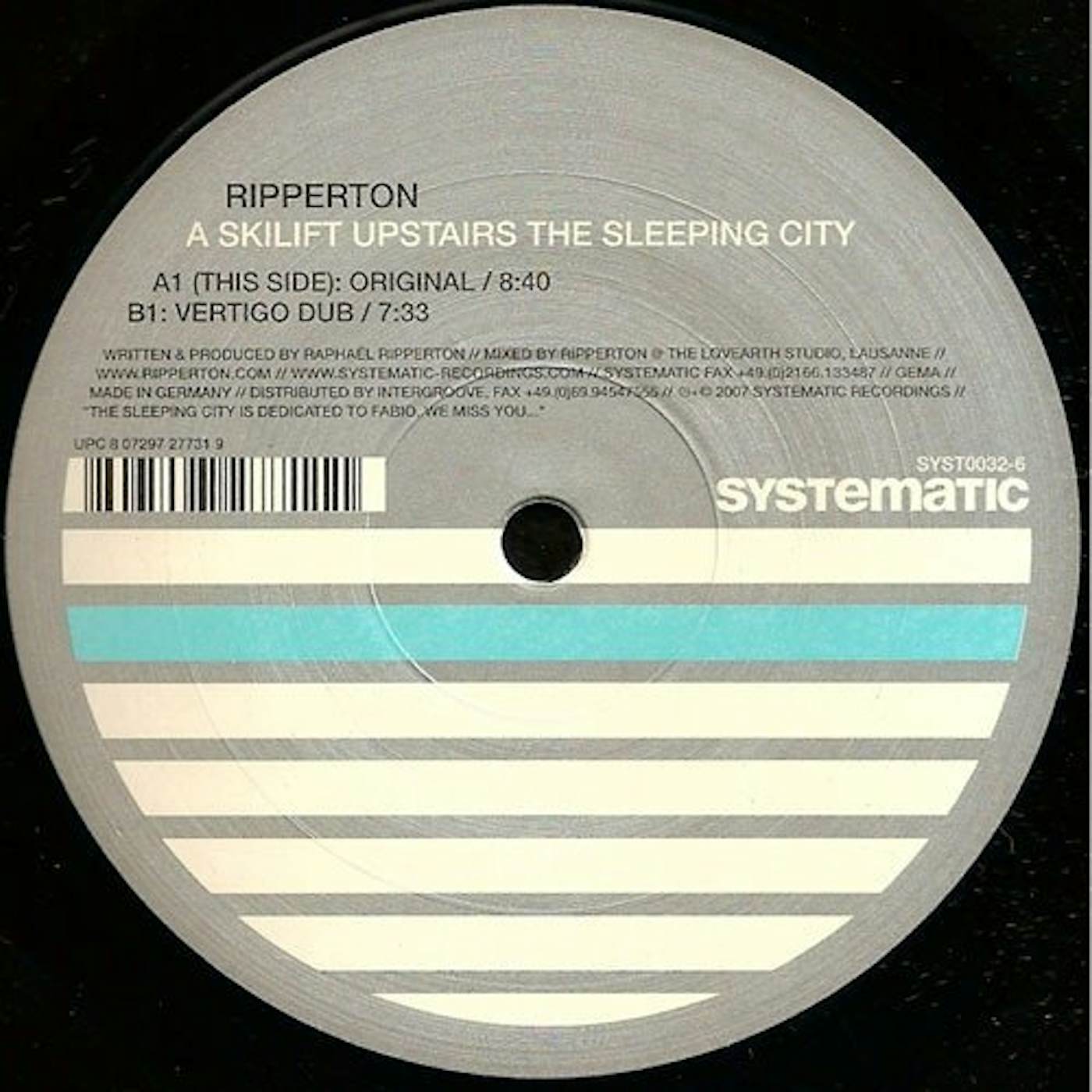 Ripperton SKILIFT UPSTAIR THE SLEEPING CITY Vinyl Record