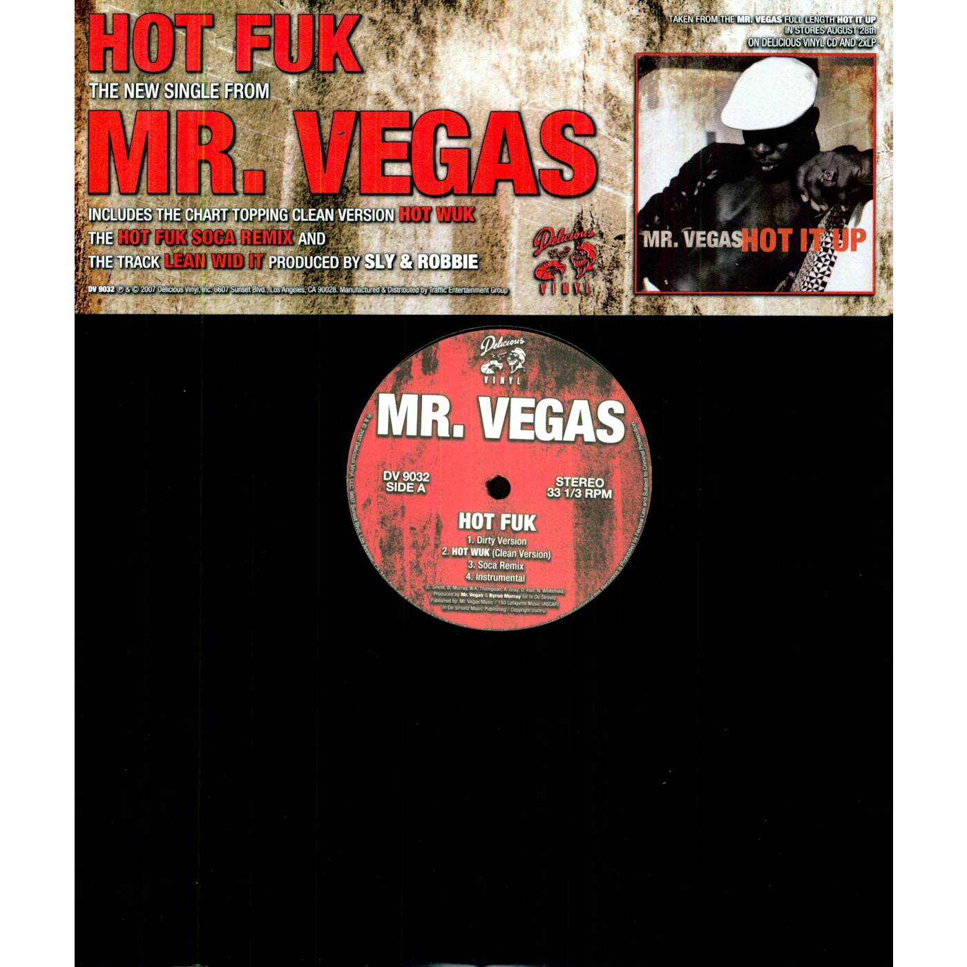Mr. Vegas HOT FUK / LEAN WID IT Vinyl Record
