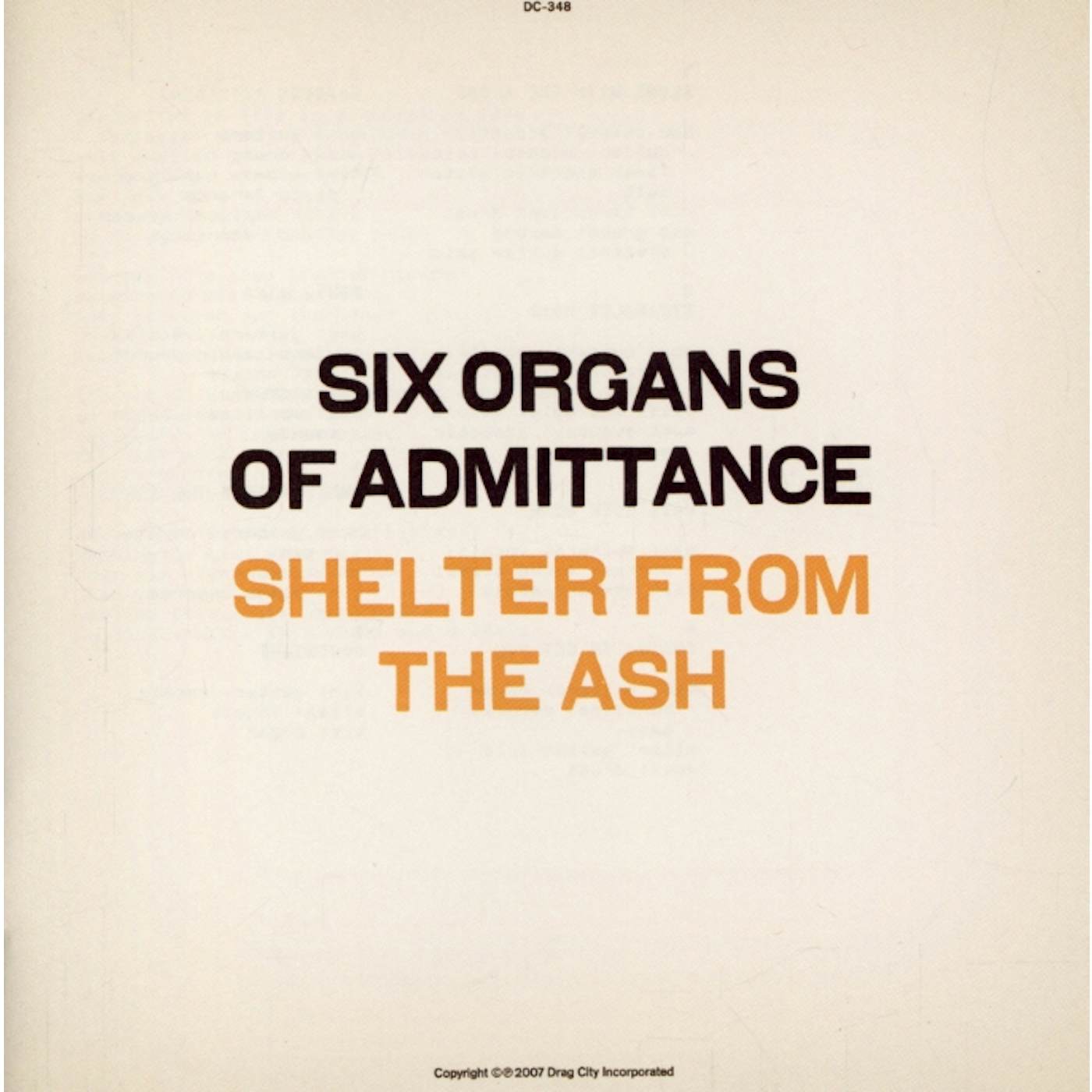Six Organs Of Admittance SHELTER FROM THE ASH CD