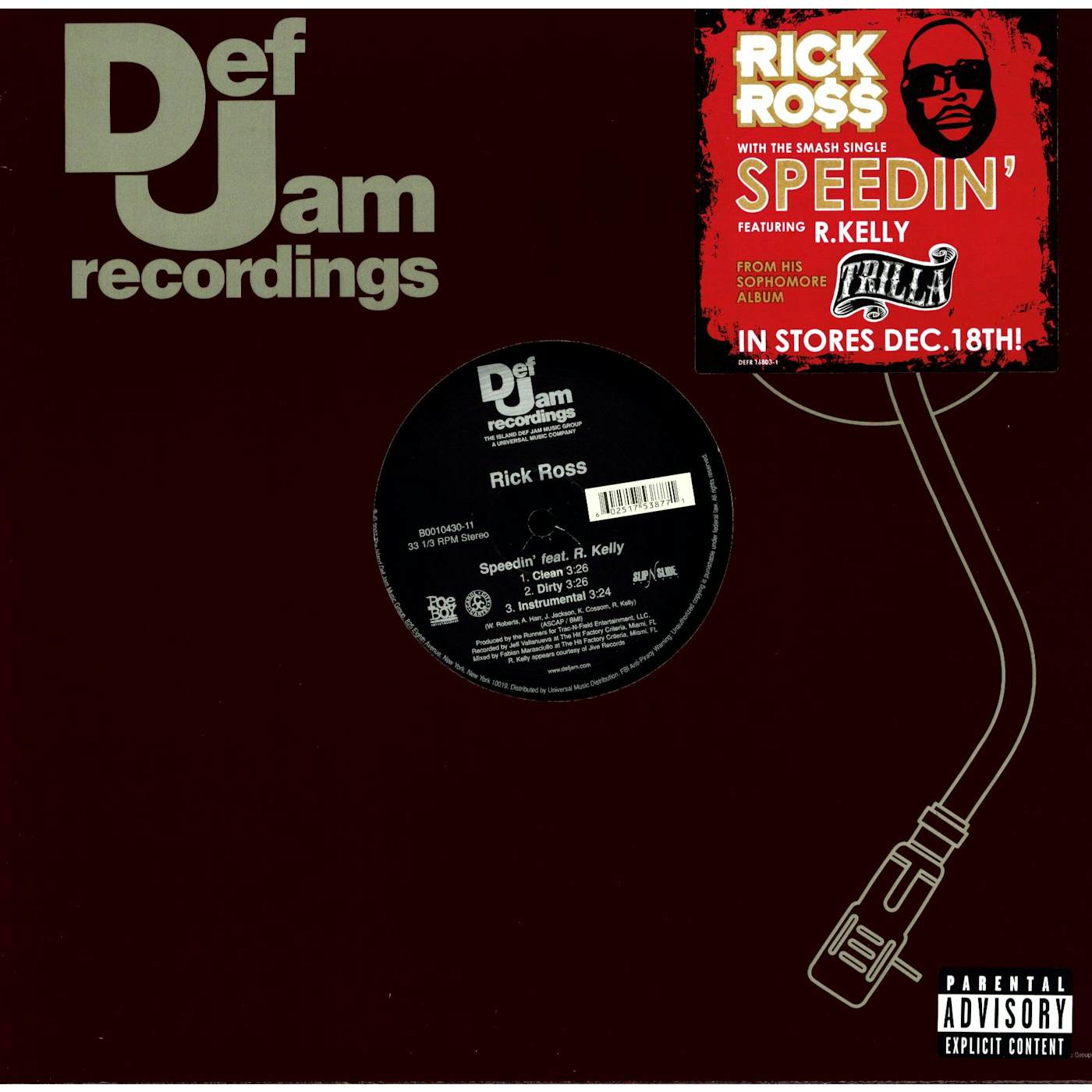 Rick Ross SPEEDING (X3) Vinyl Record