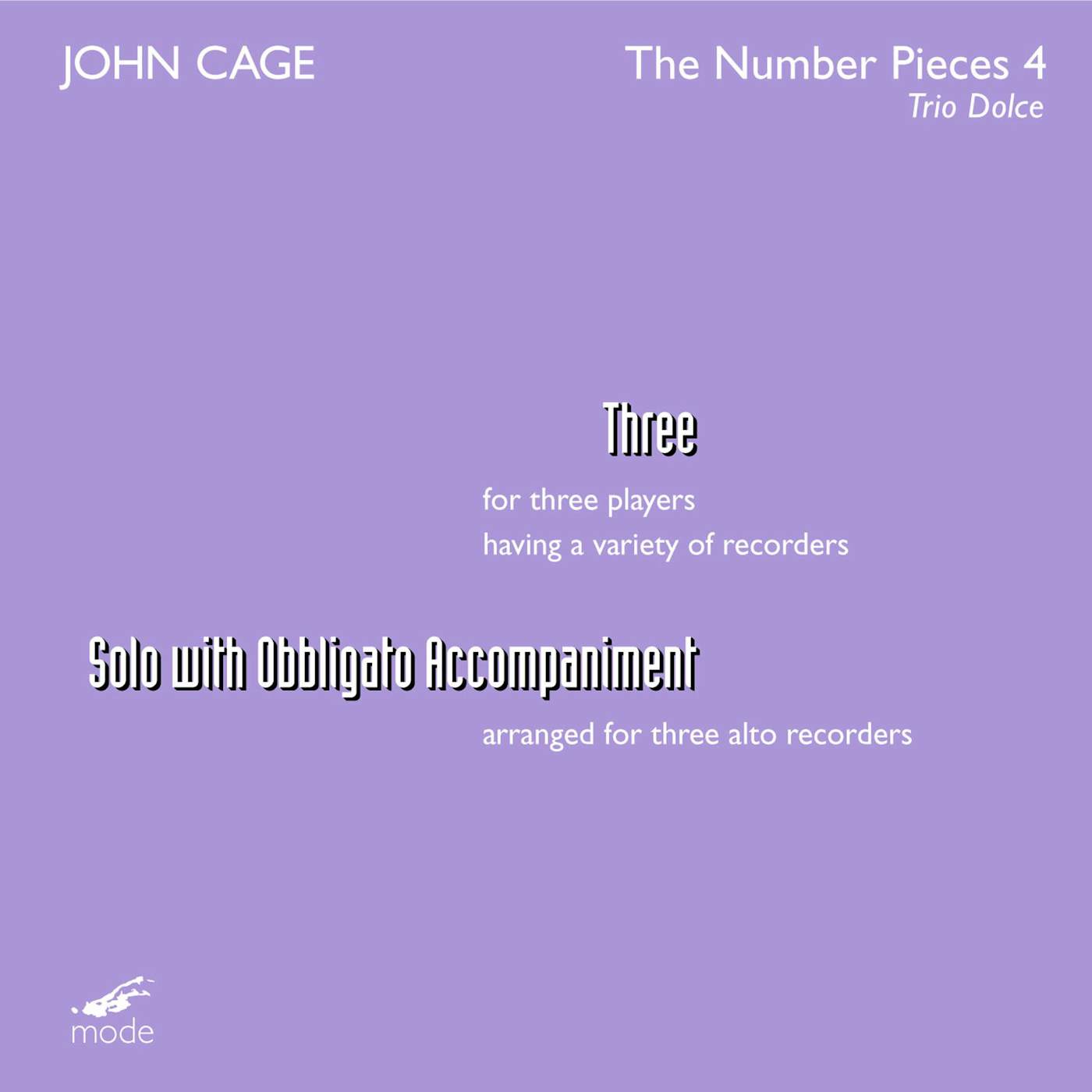 John Cage THREE SOLO FOR THREE VOICES CD