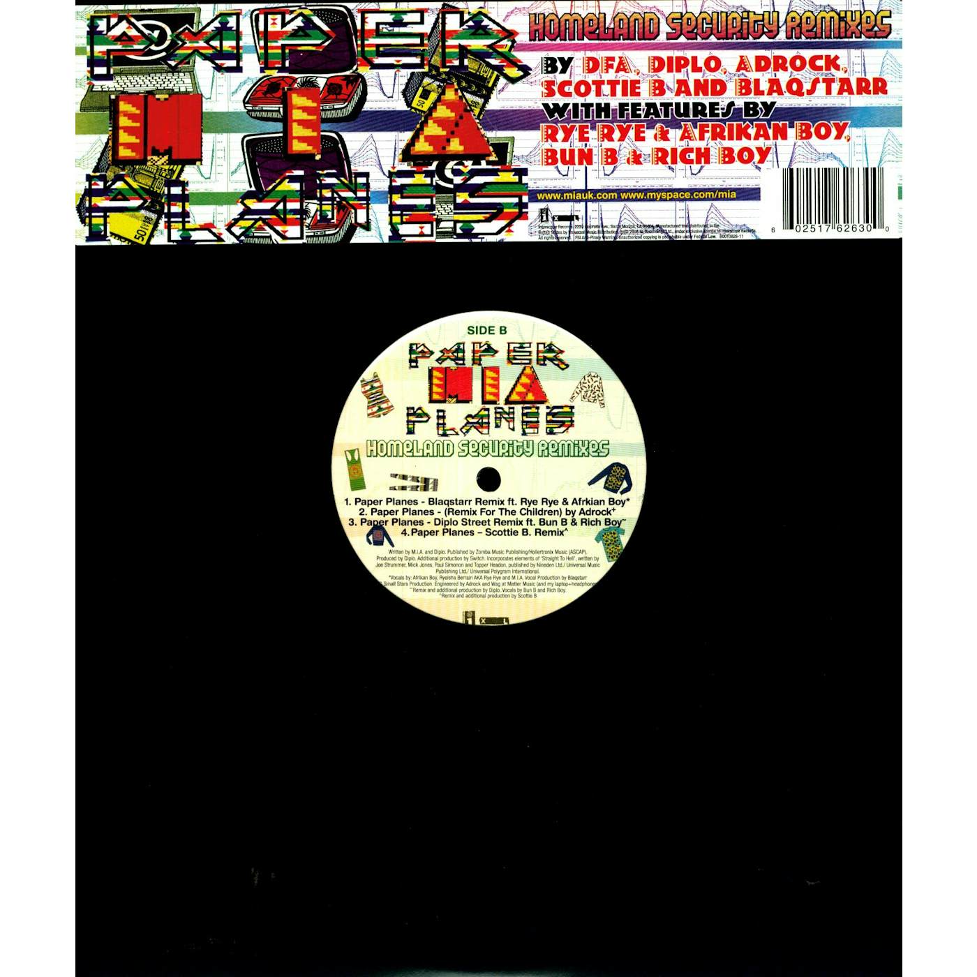M.I.A. PAPER PLANES: HOMELAND SECURITY REMIXES (X8) Vinyl Record