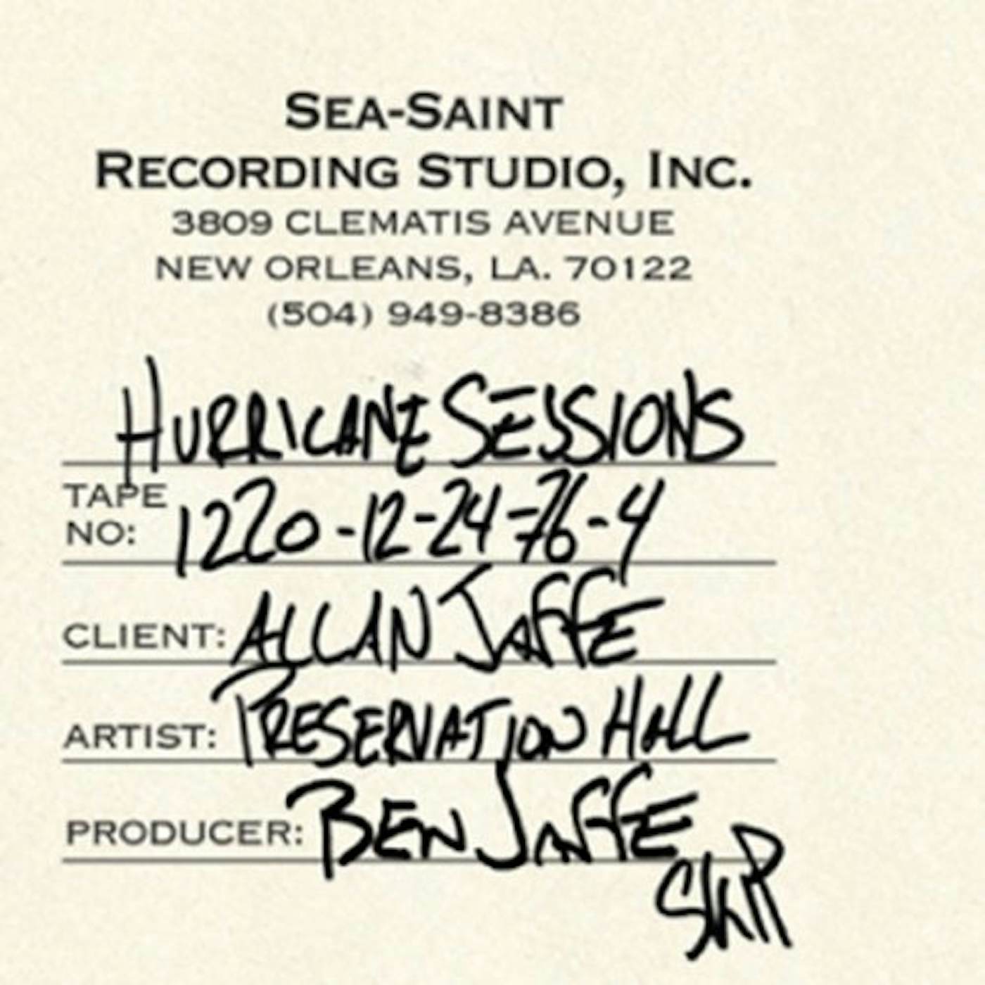 Preservation Hall Jazz Band HURRICANE SESSIONS CD