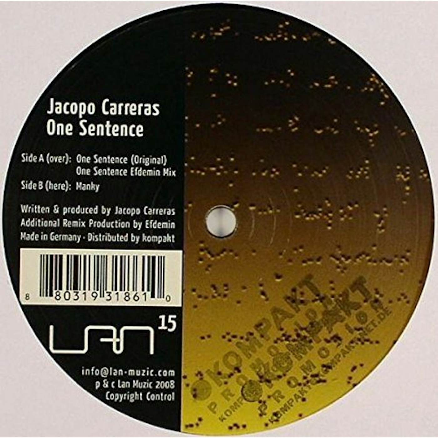 Jacopo Carreras ONE SENTENCE Vinyl Record