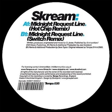 Skream MIDNIGHT REQUEST LINE (REMIXES) Vinyl Record