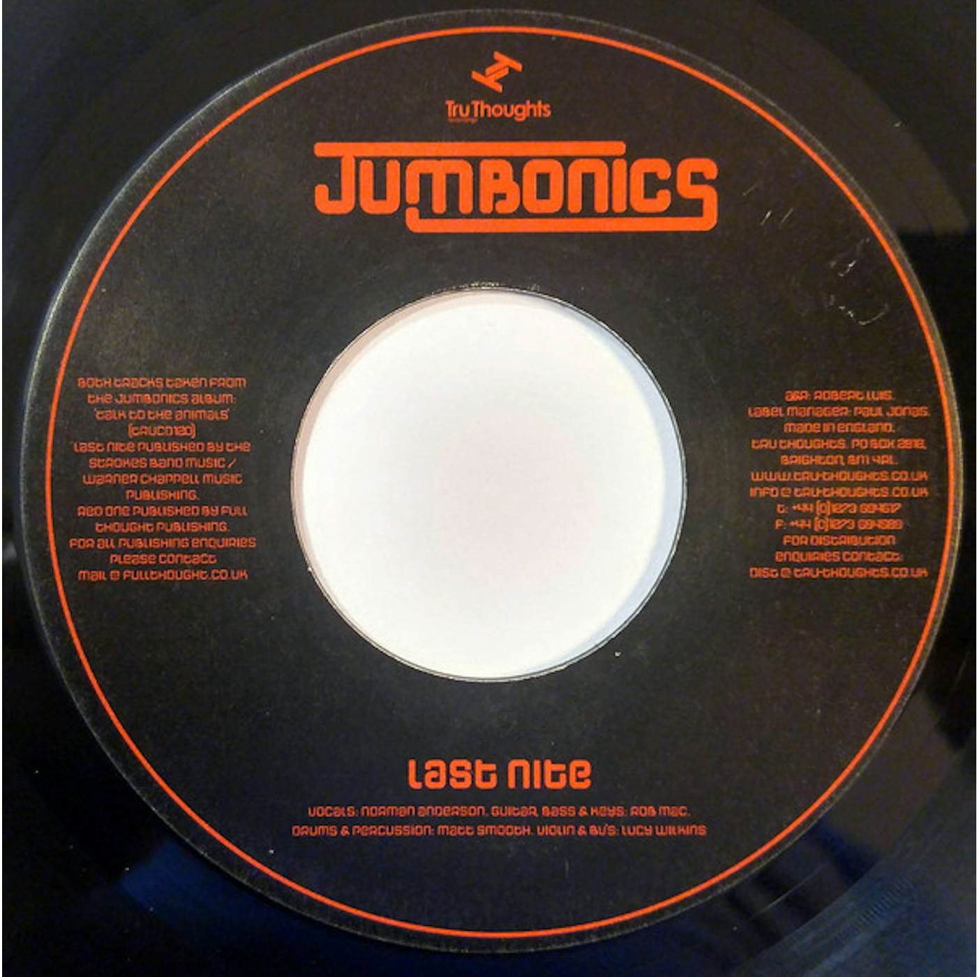 Jumbonics LAST NITE Vinyl Record