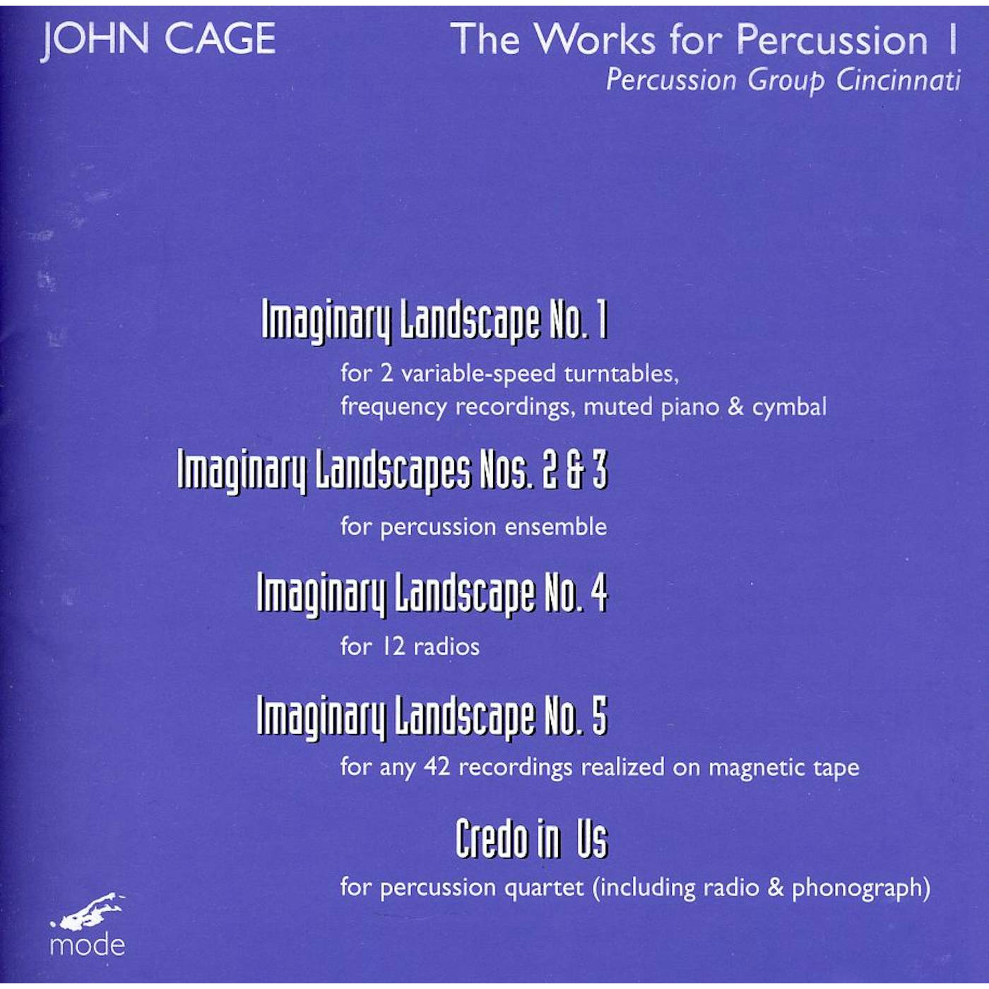 John Cage WORKS FOR PERCUSSION 1 DVD