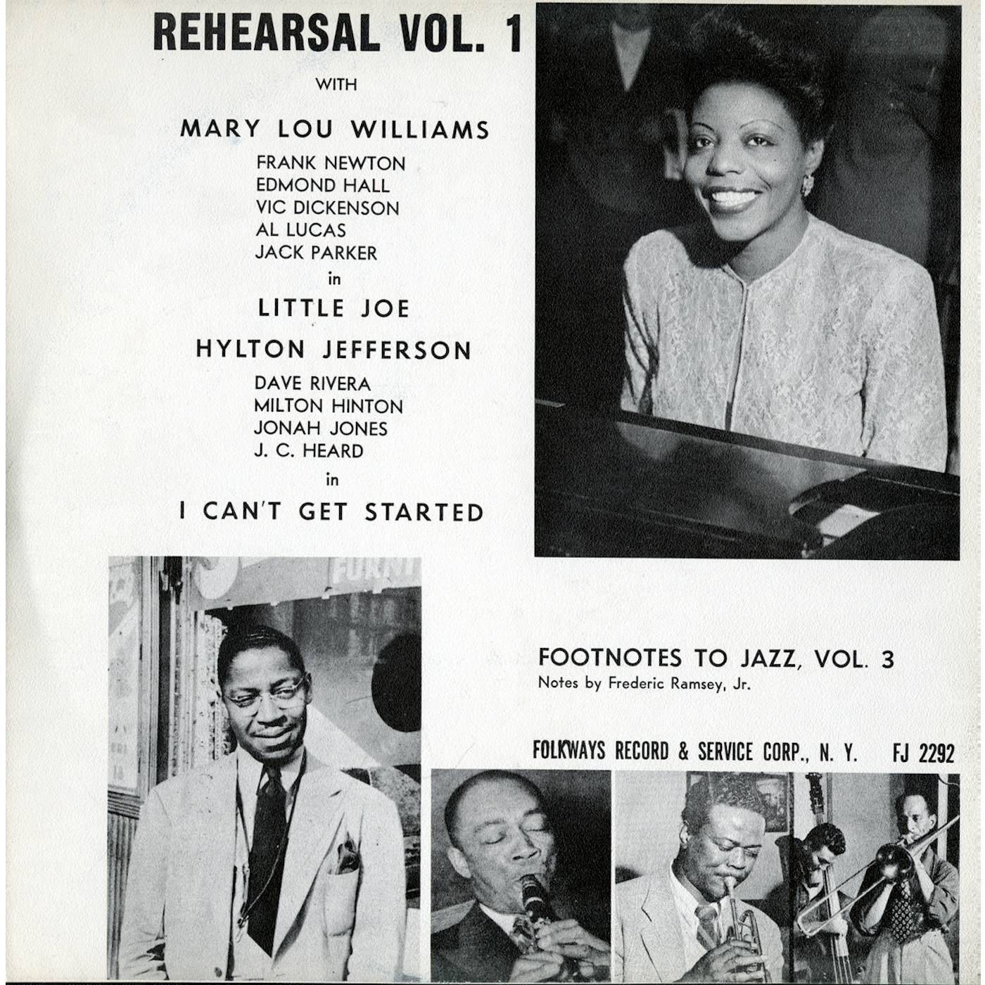 Mary Lou Williams FOOTNOTES TO JAZZ VOL. 3: JAZZ REHEARSAL I CD